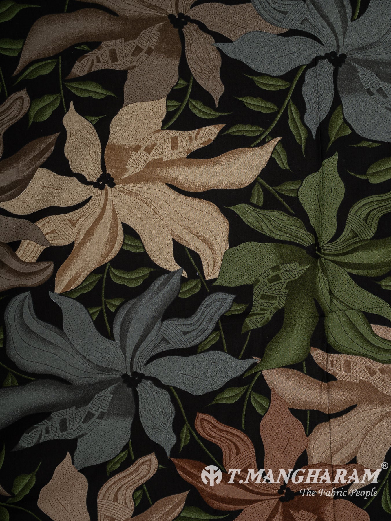 Black Rayon Cotton Fabric - EC13577