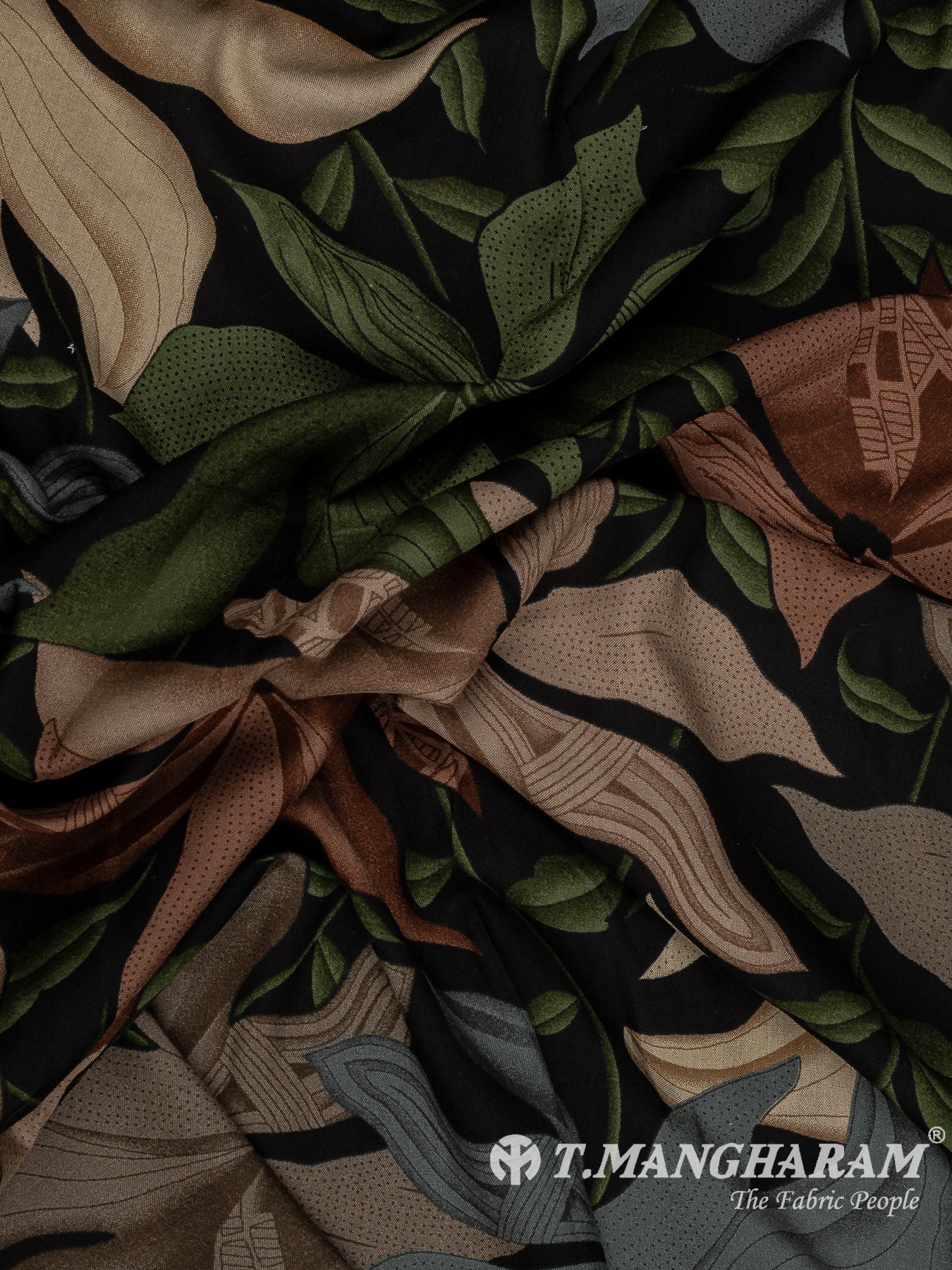 Black Rayon Cotton Fabric - EC13577