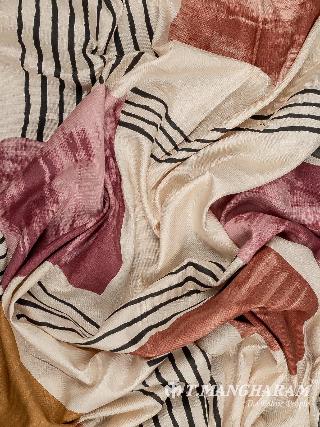 Cream Rayon Cotton Fabric - EC13578
