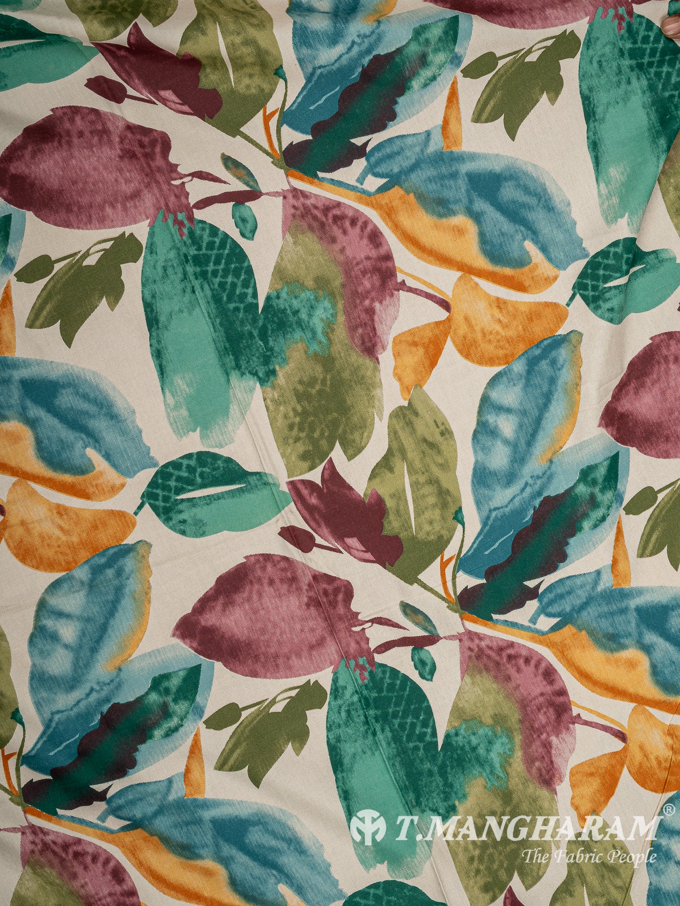 Cream Rayon Cotton Fabric - EC13570