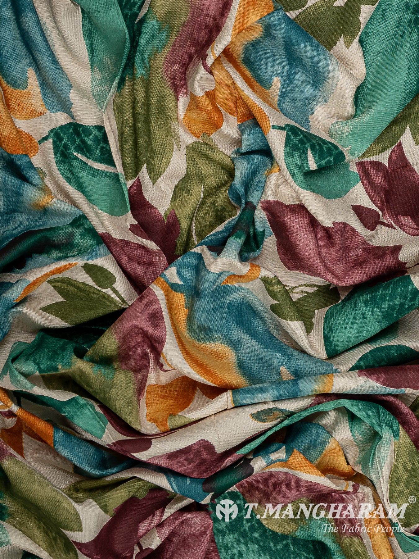 Cream Rayon Cotton Fabric - EC13570