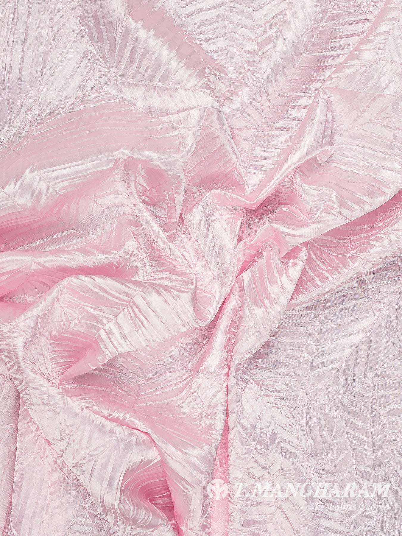 Pink Embossed Satin Fabric - EB10079