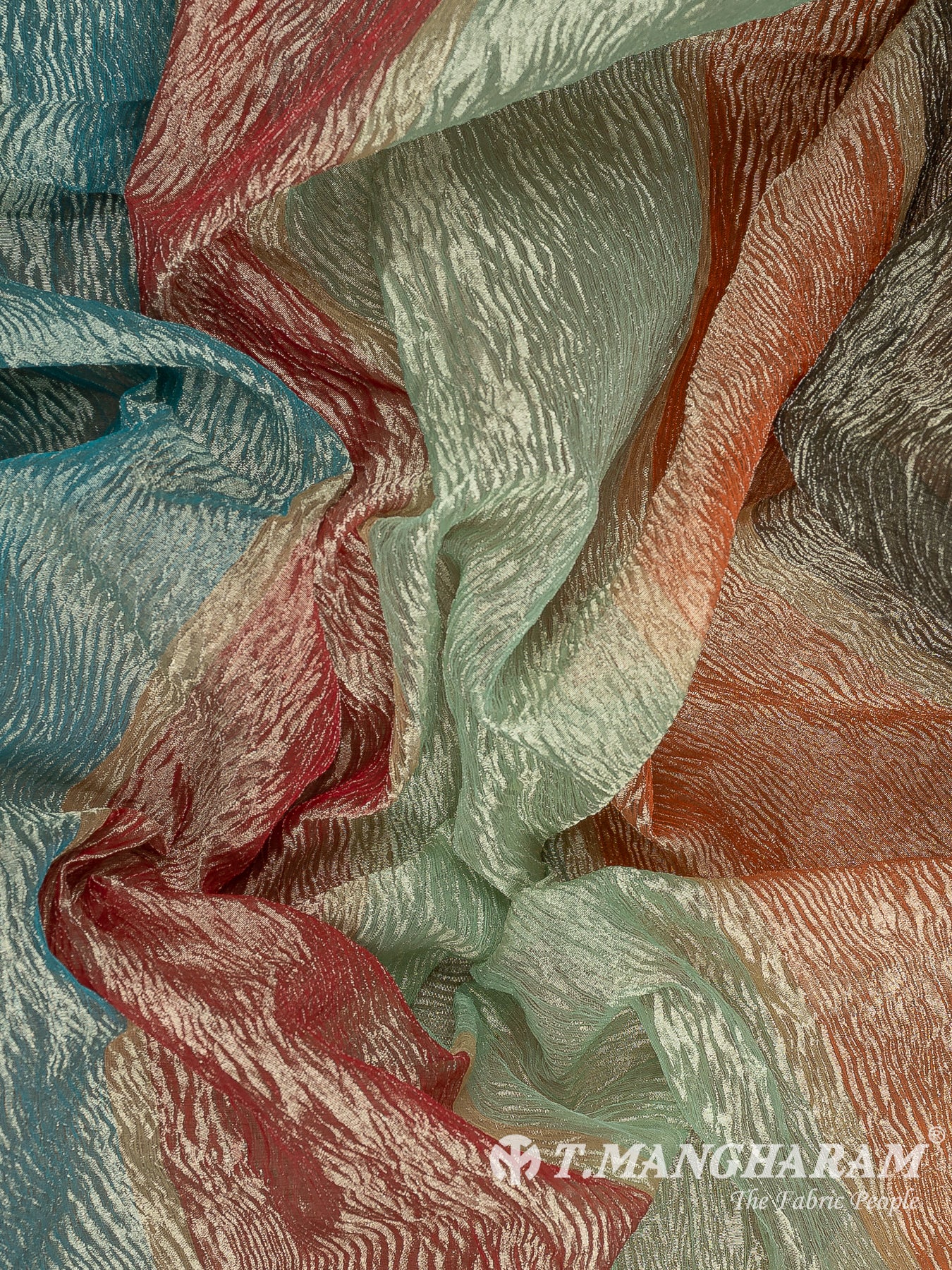 Multicolor Crushed Tissue Fabric - EC13418