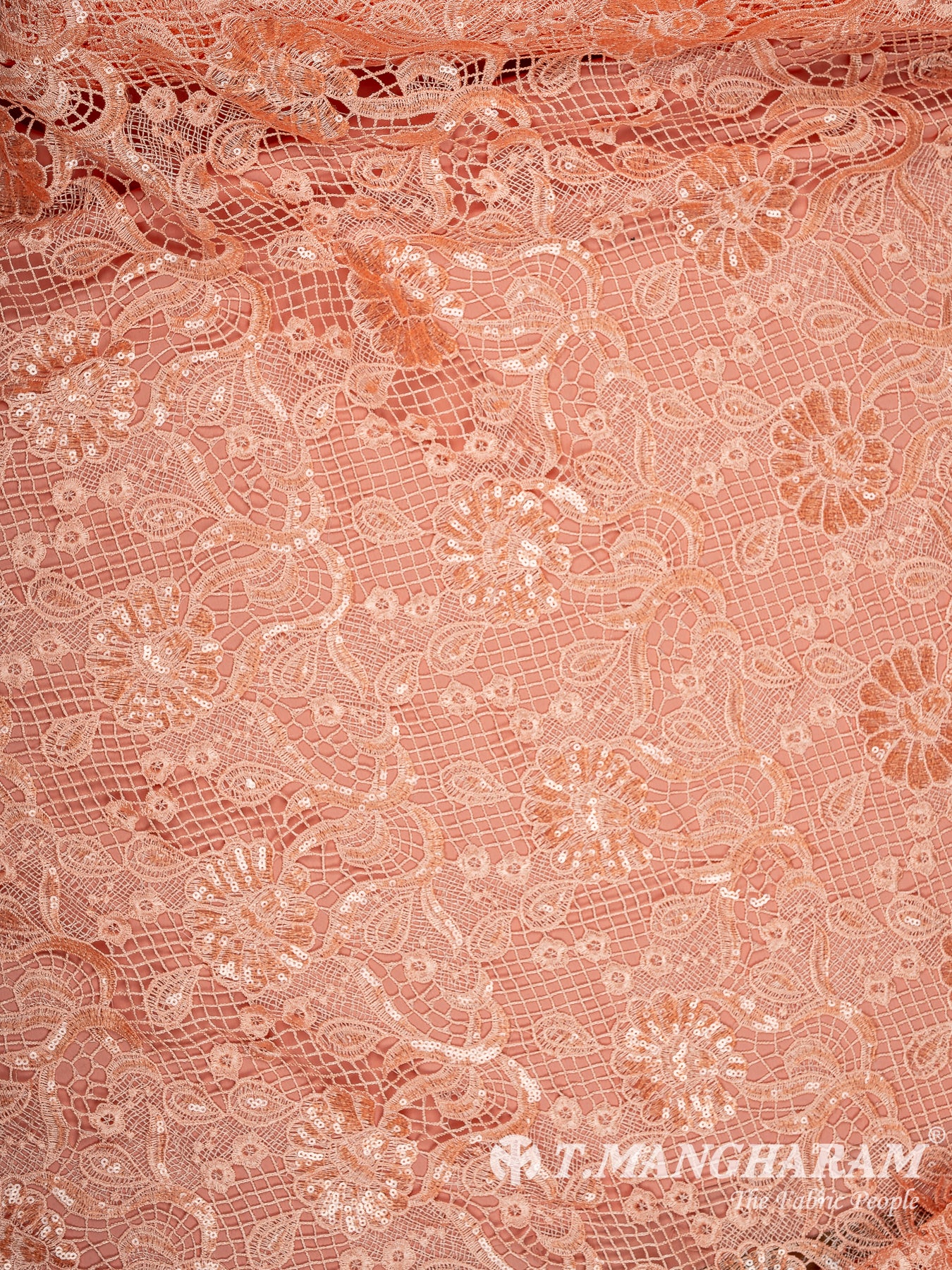 Peach Fancy Net Fabric - EC13534