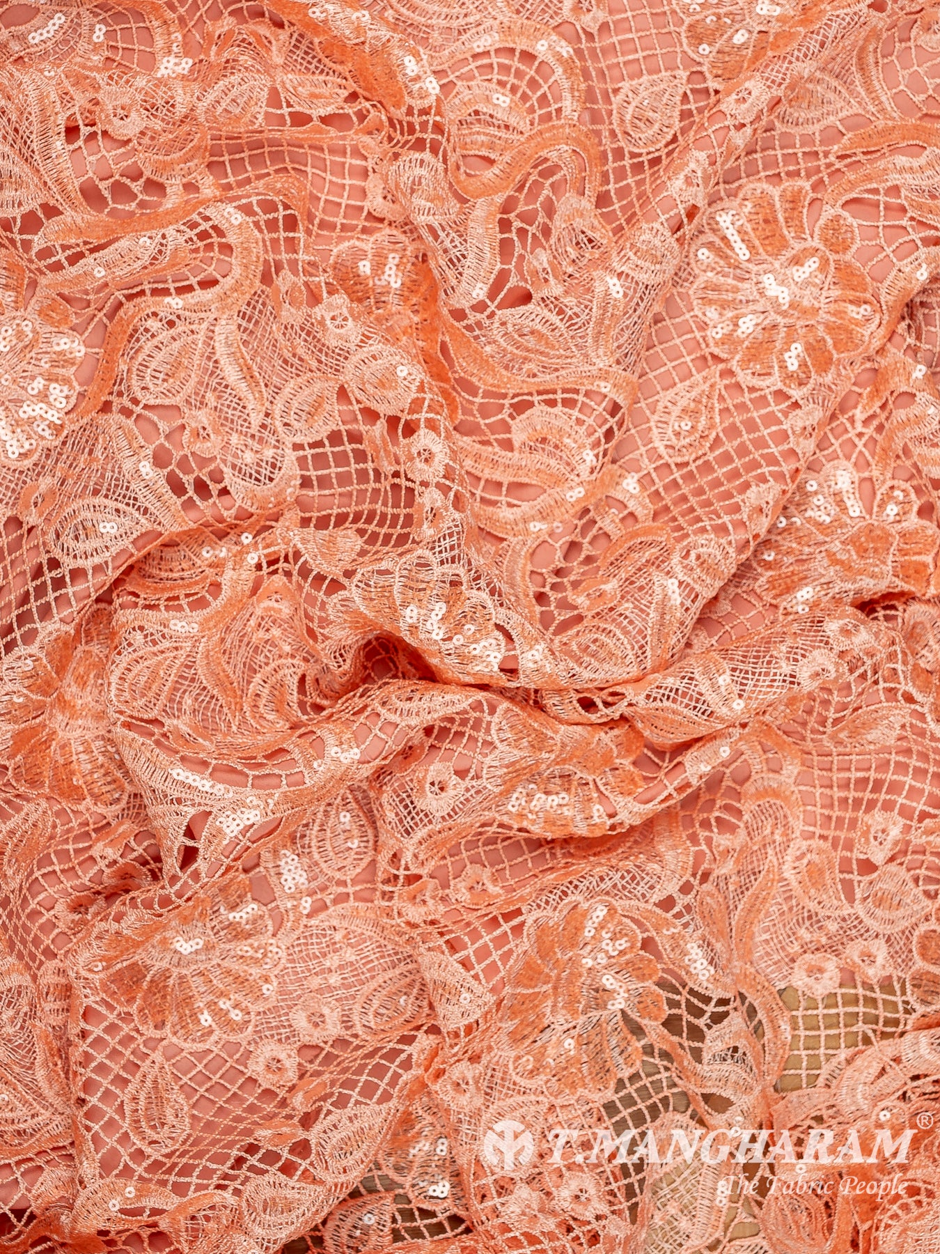 Peach Fancy Net Fabric - EC13534