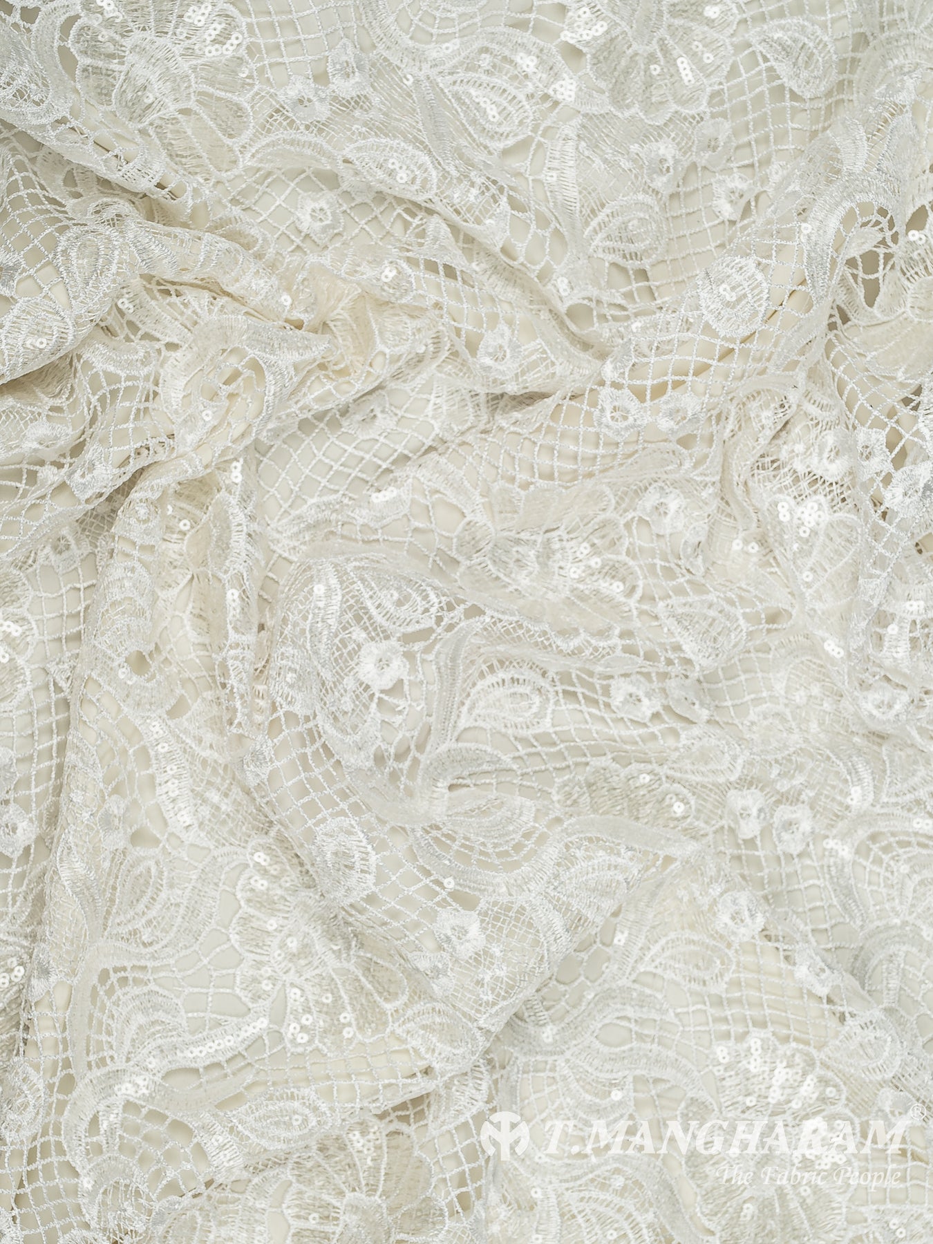 White Fancy Net Fabric - EC13535