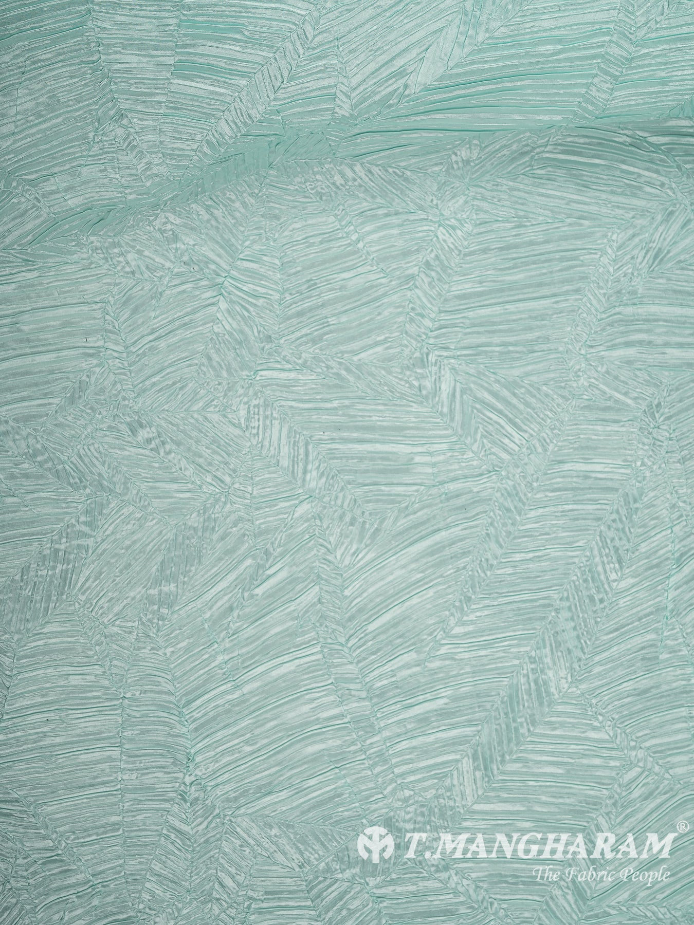 Green Embossed Satin Fabric - EB10078