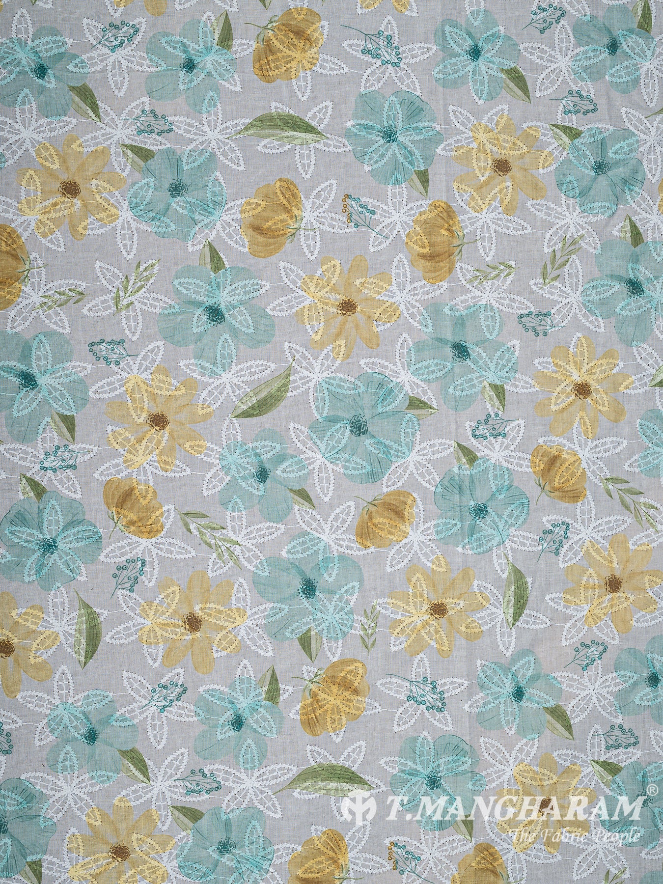 White Cotton Embroidery Fabric - EB10206
