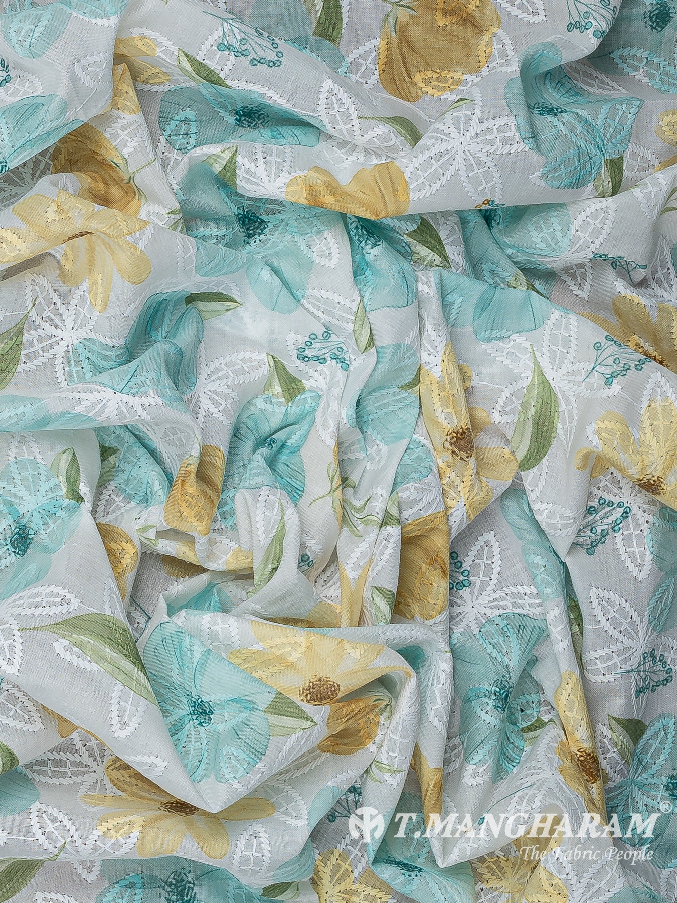 White Cotton Embroidery Fabric - EB10206