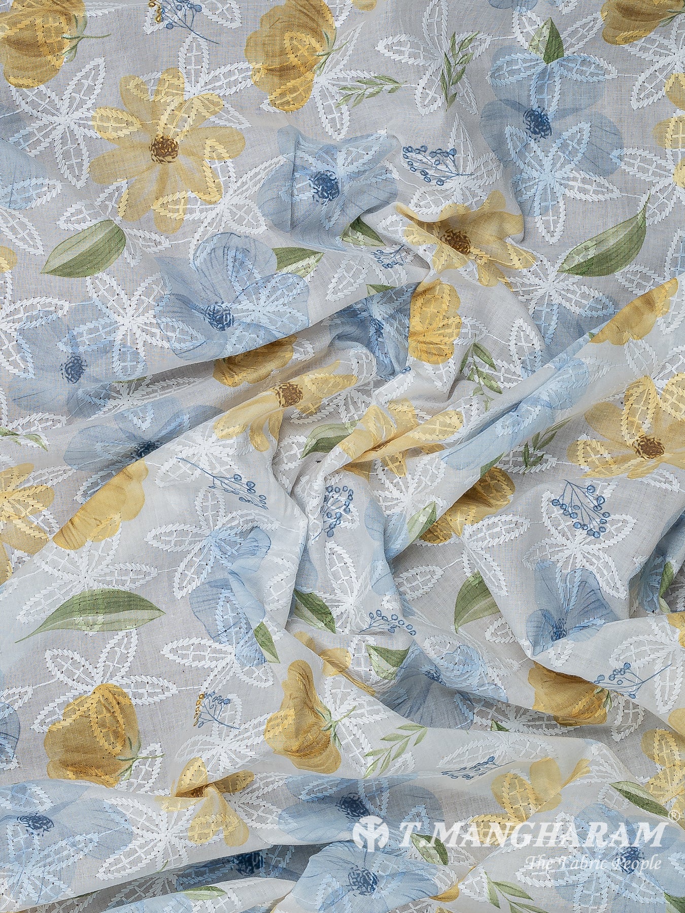 White Cotton Embroidery Fabric - EB10204
