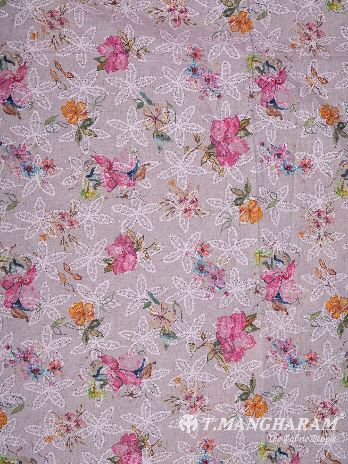 Pink Cotton Embroidery Fabric - EB10200
