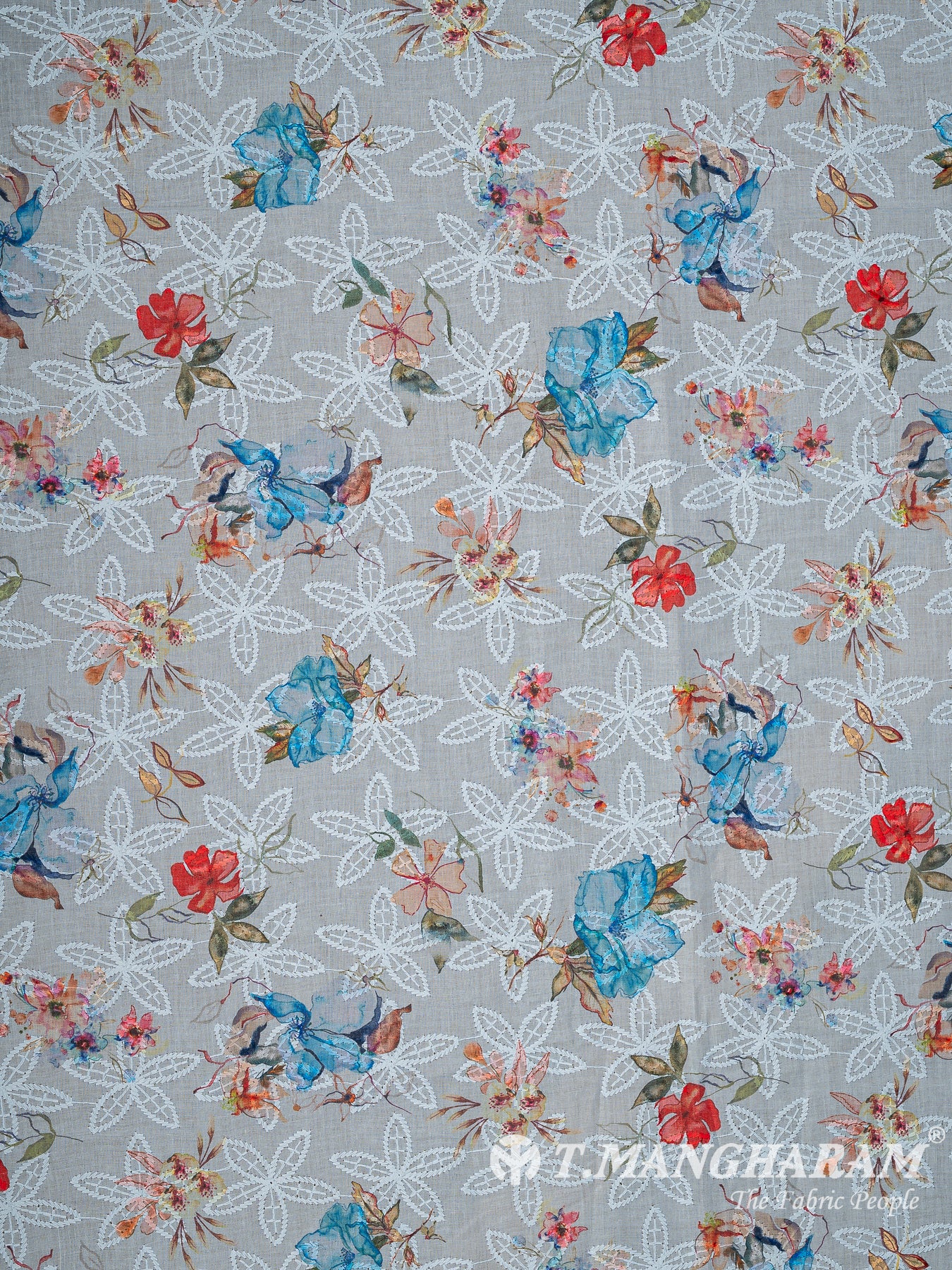 White Cotton Embroidery Fabric - EB10198