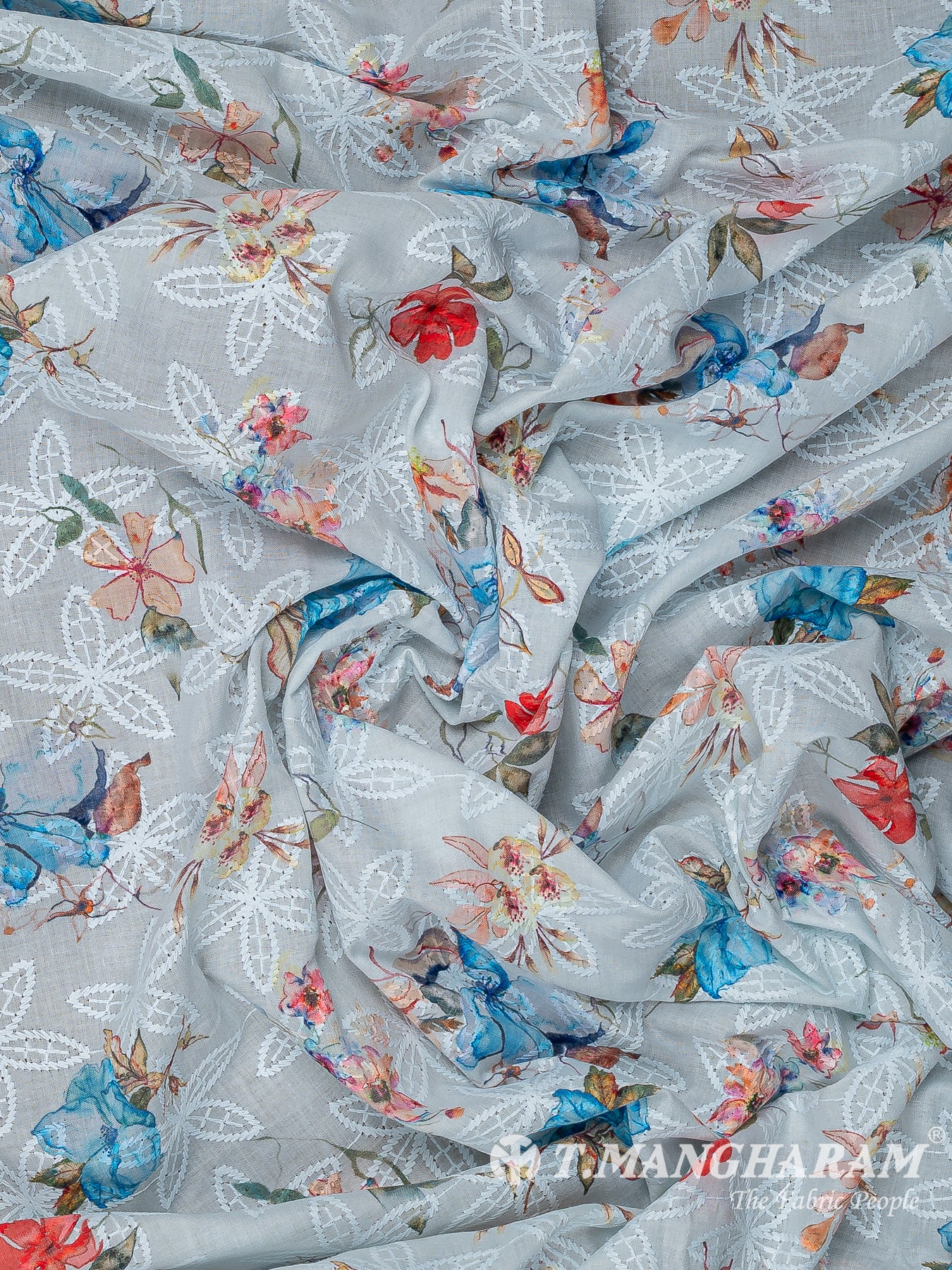 White Cotton Embroidery Fabric - EB10198