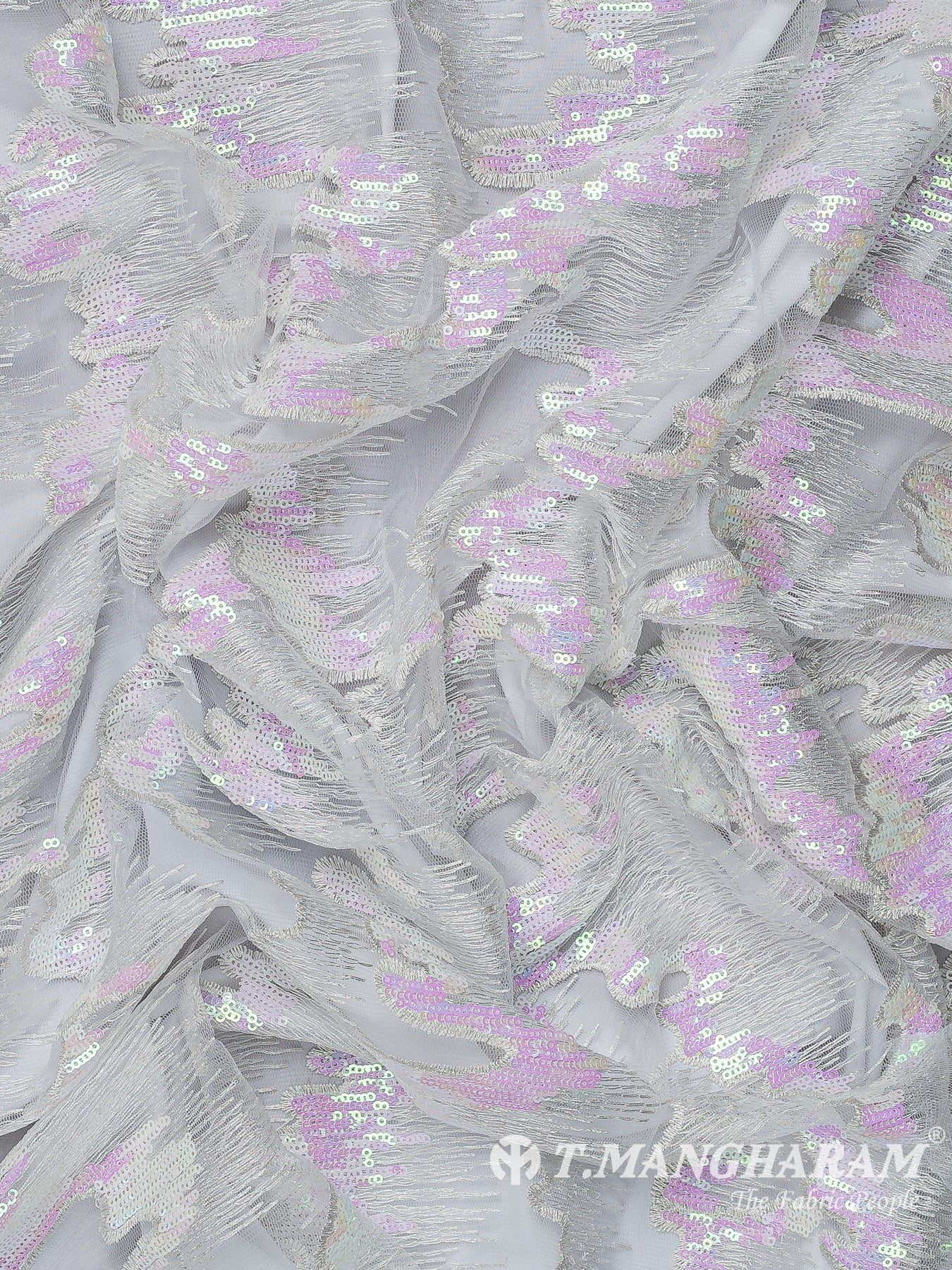 White Fancy Net Fabric - EB10235