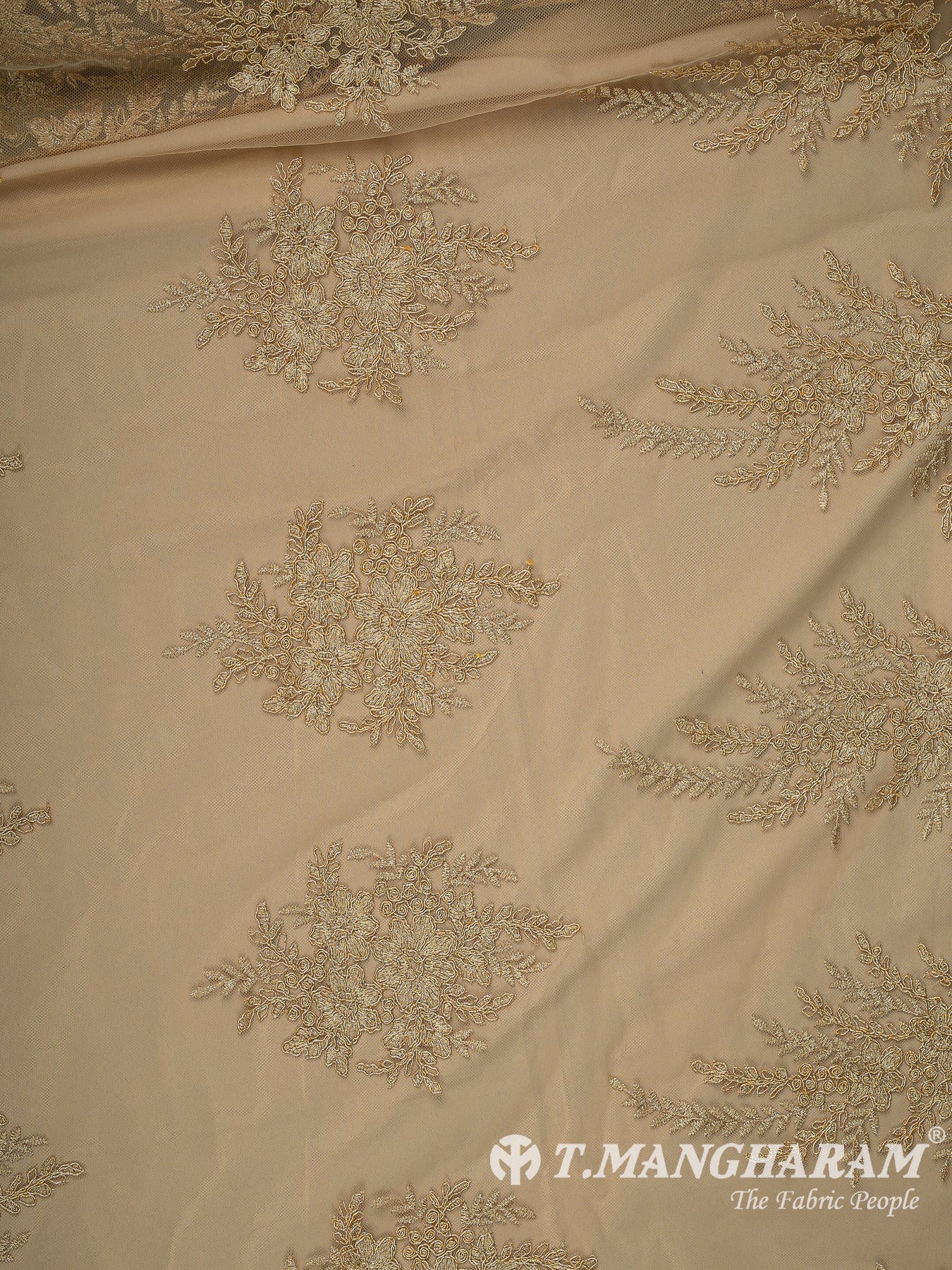 Beige Fancy Net Fabric - EC13530