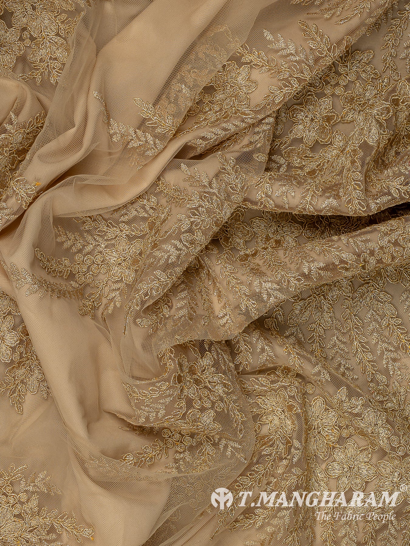 Beige Fancy Net Fabric - EC13530