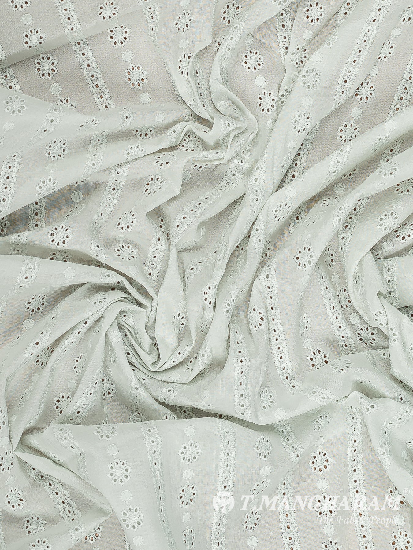 Green Cotton Embroidery Fabric - EC14191