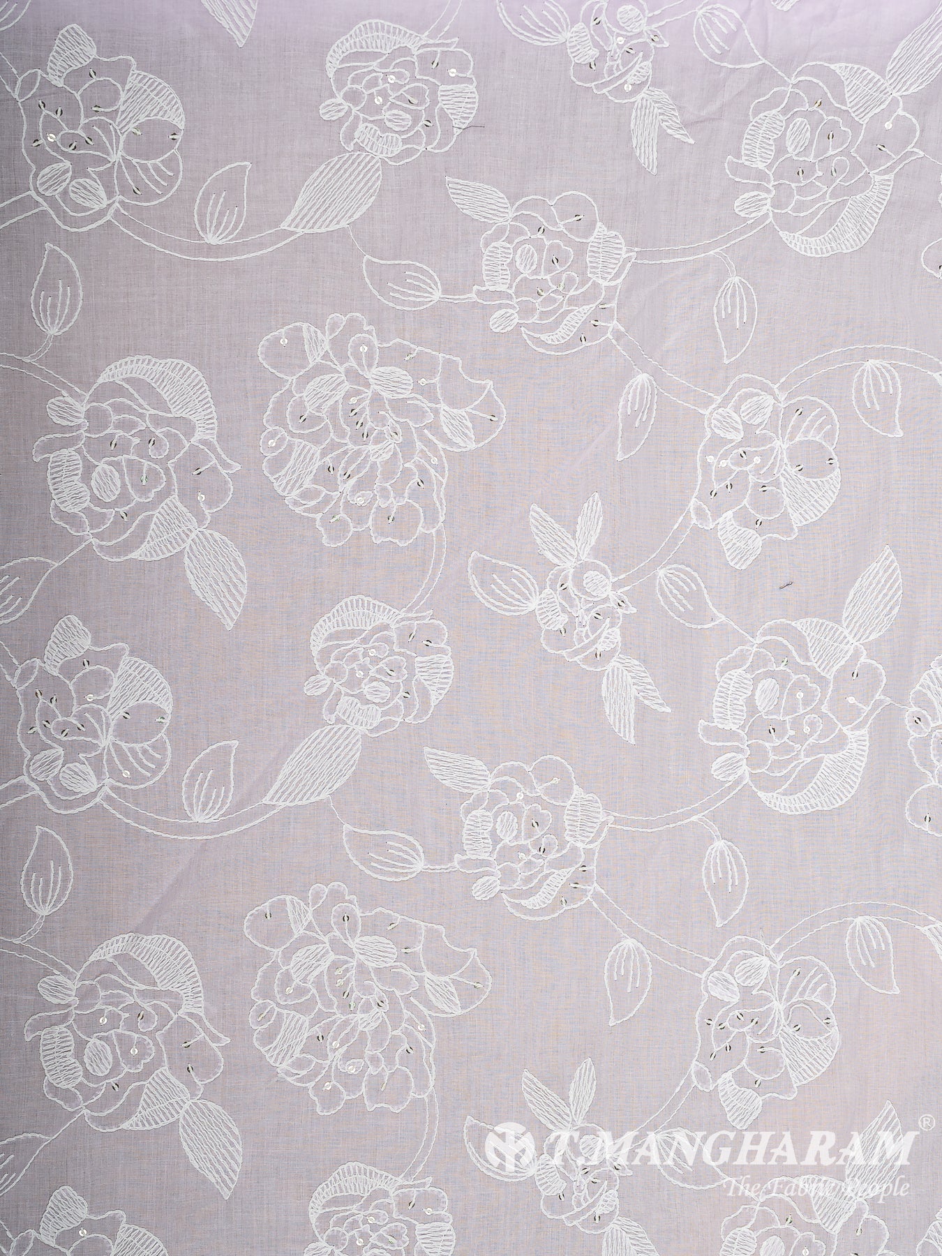 Violet Cotton Embroidery Fabric - EC12638