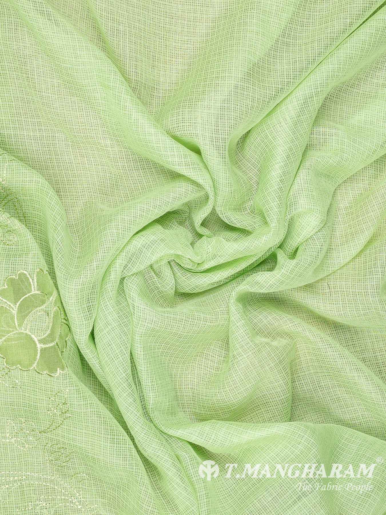 Green Cotton Embroidery Fabric - EB10926