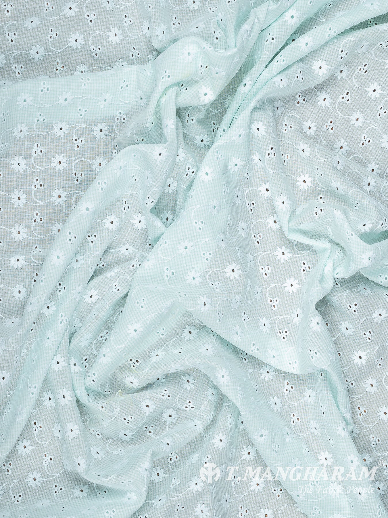 Green Cotton Embroidery Fabric - EC14490