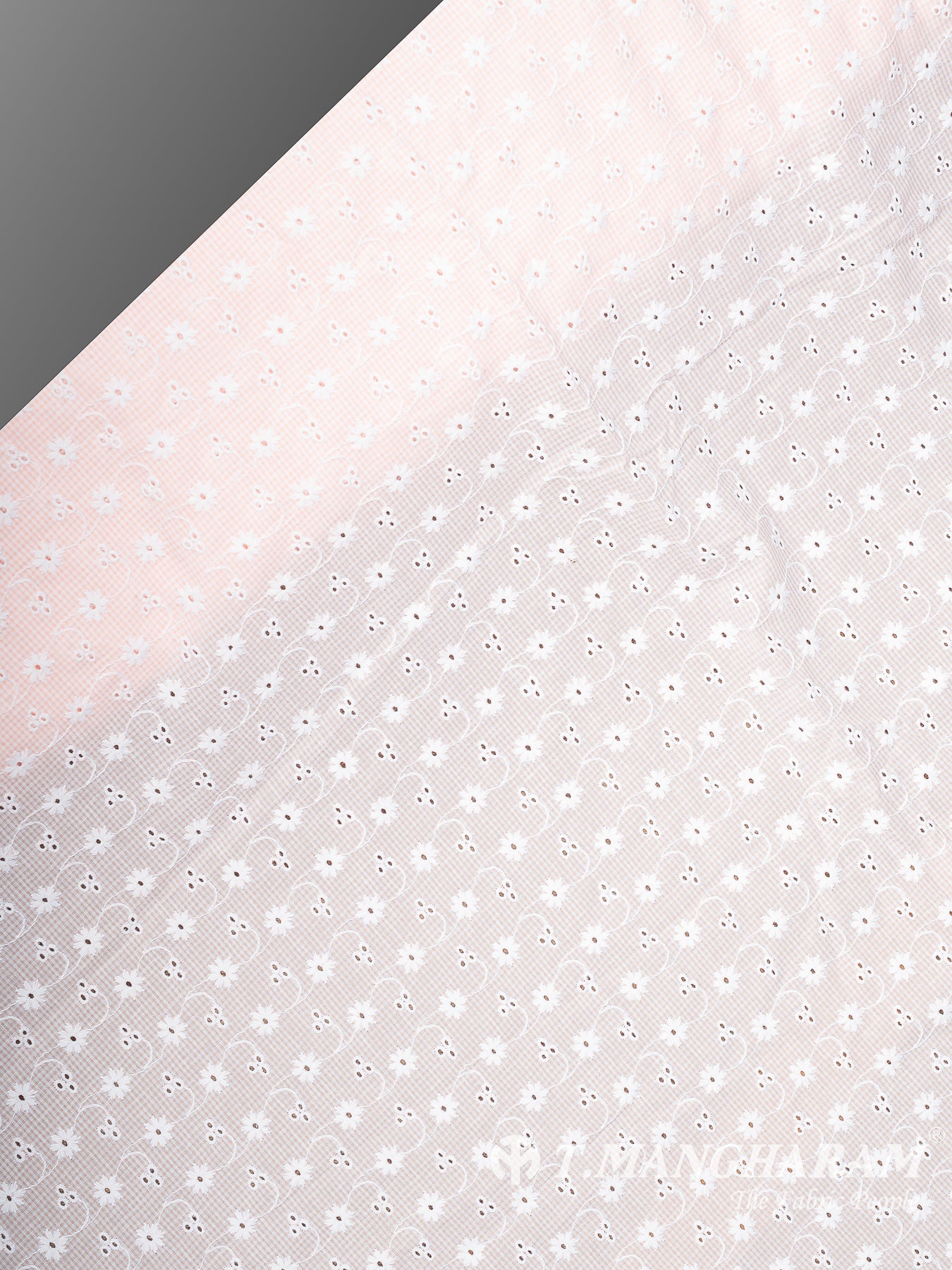 Pink Cotton Embroidery Fabric - EC14491