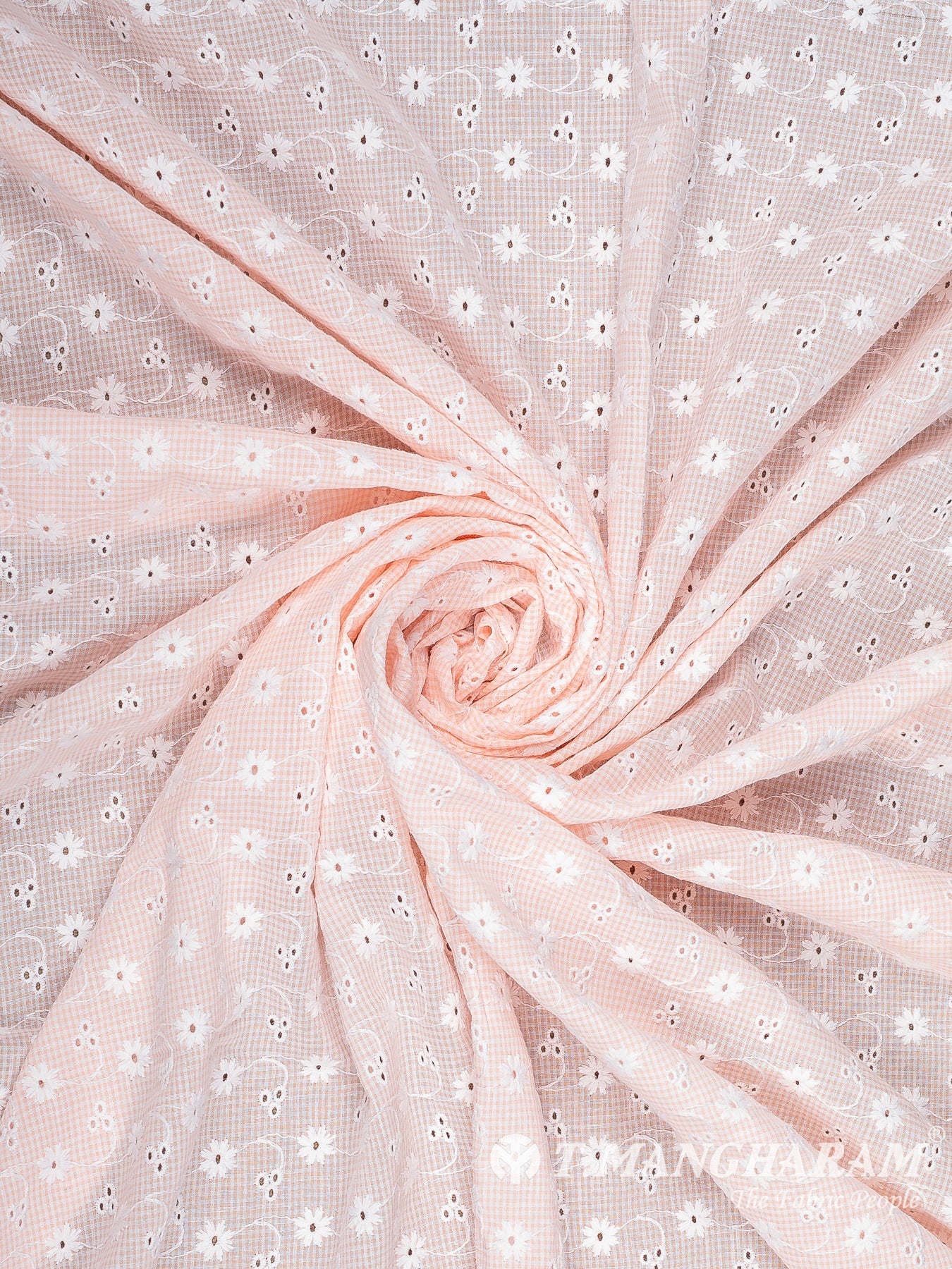 Pink Cotton Embroidery Fabric - EC14491
