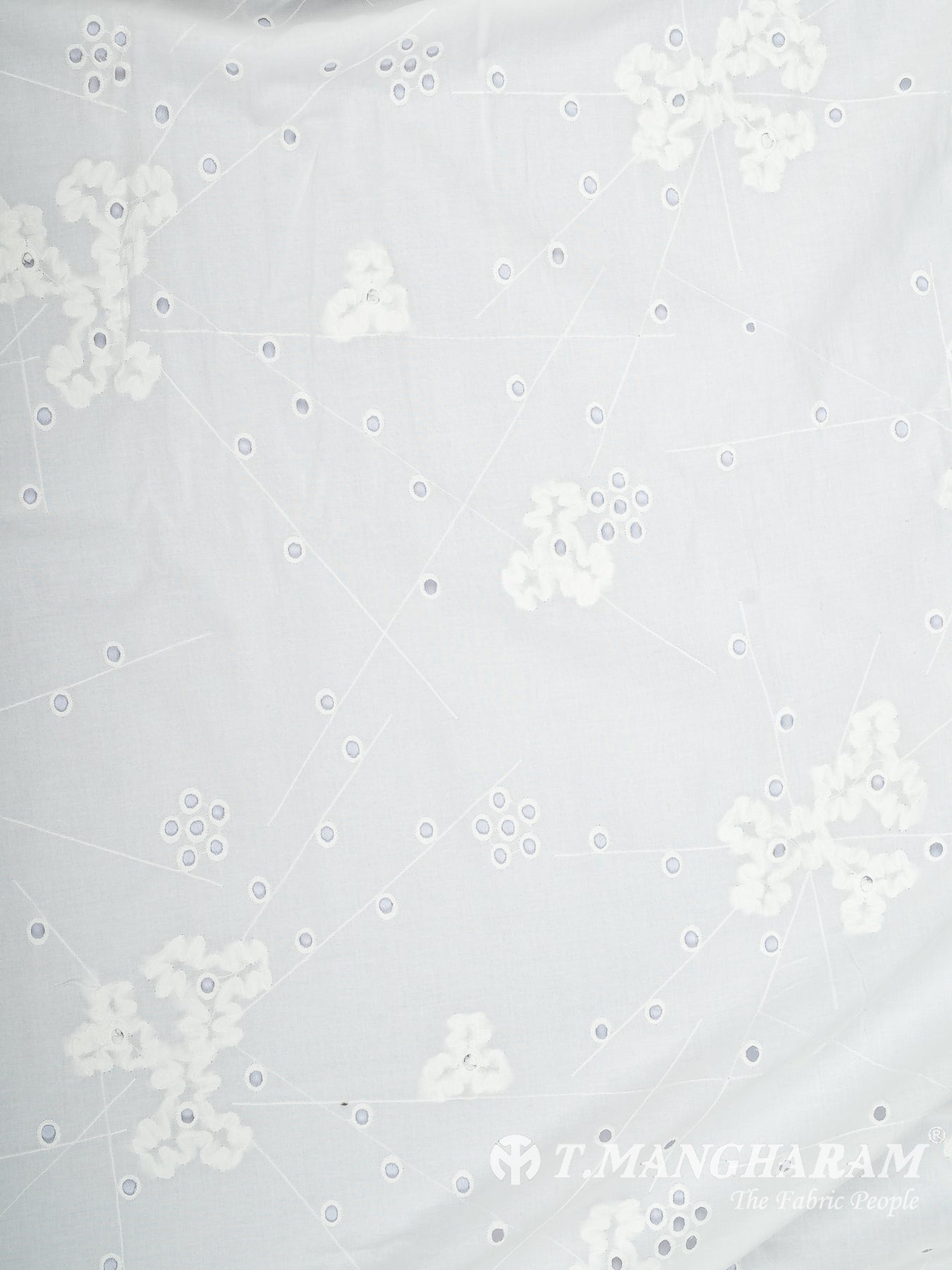 White Cotton Embroidery Fabric - EB6558