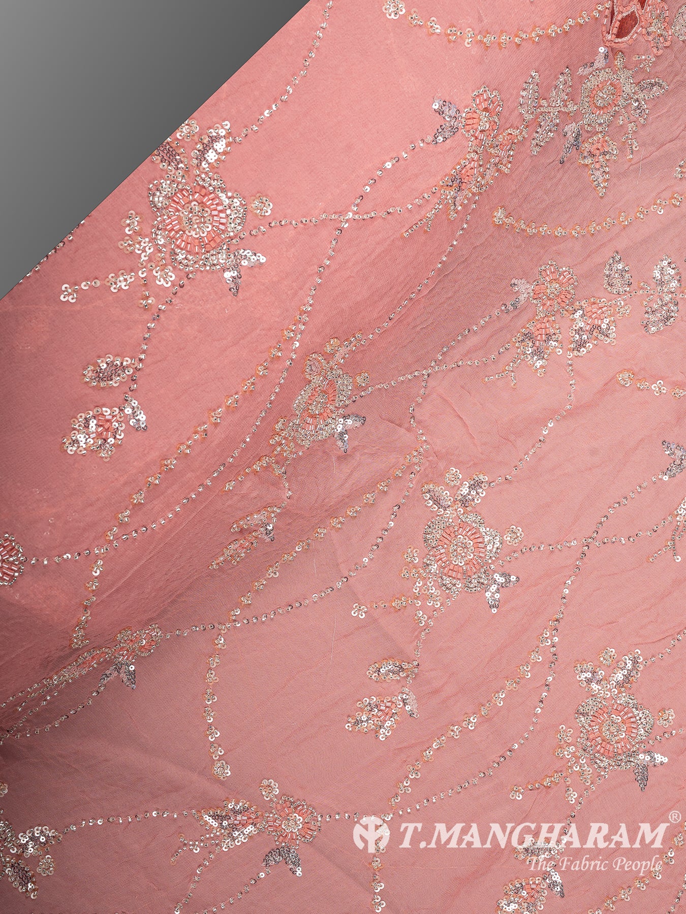 Peach Fancy Net Fabric - EC14208