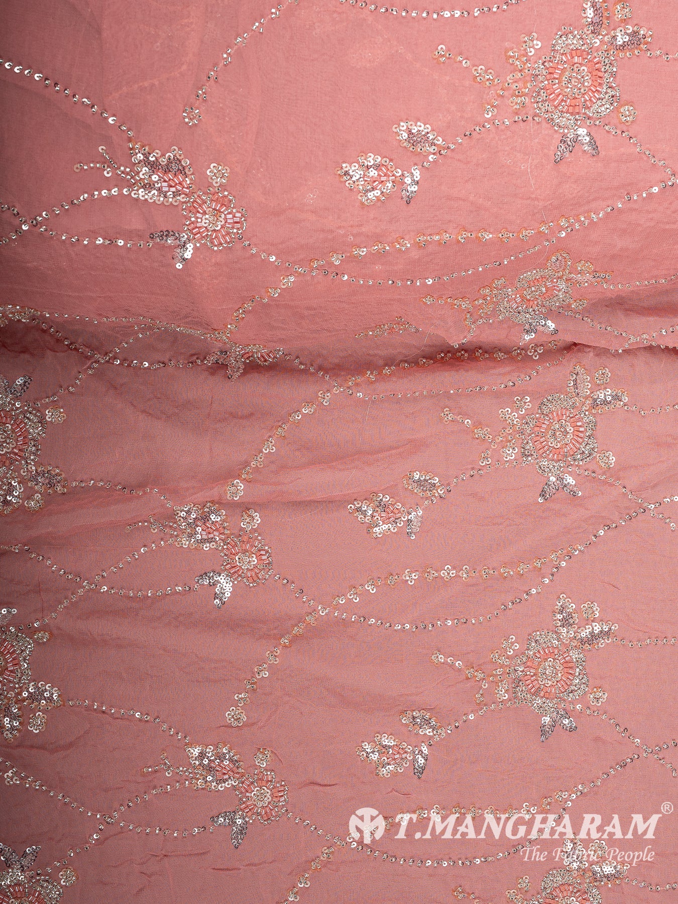 Peach Fancy Net Fabric - EC14208