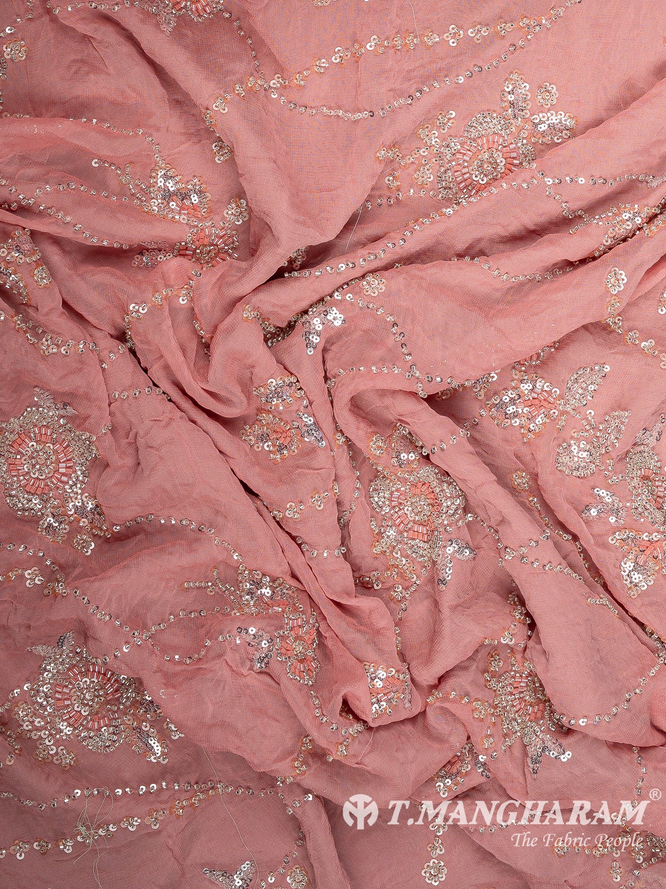 Peach Fancy Net Fabric - EC14208