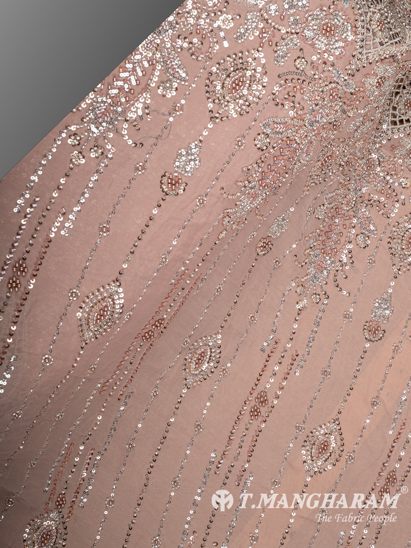 Peach Fancy Net Fabric - EC14197