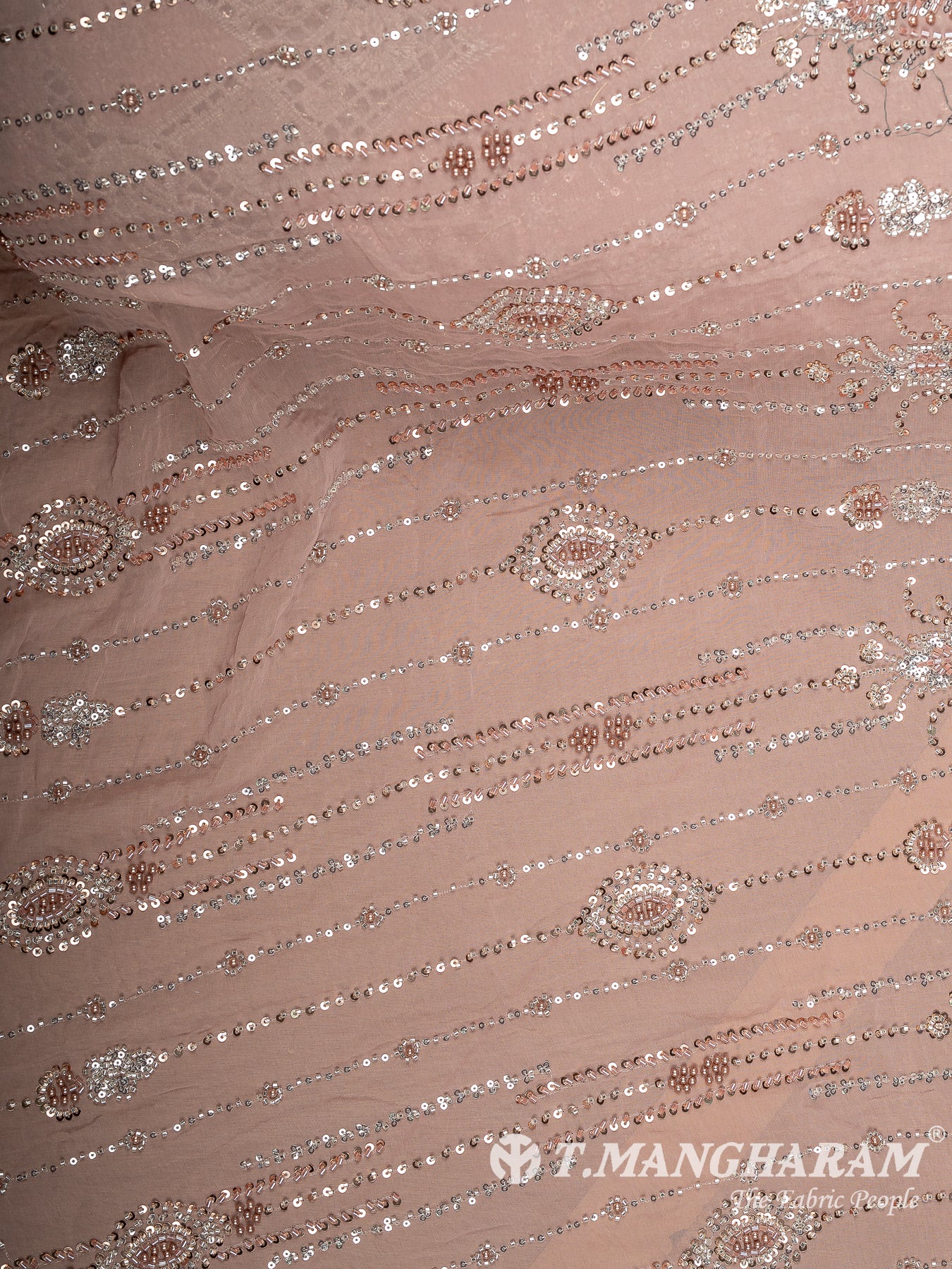 Peach Fancy Net Fabric - EC14197