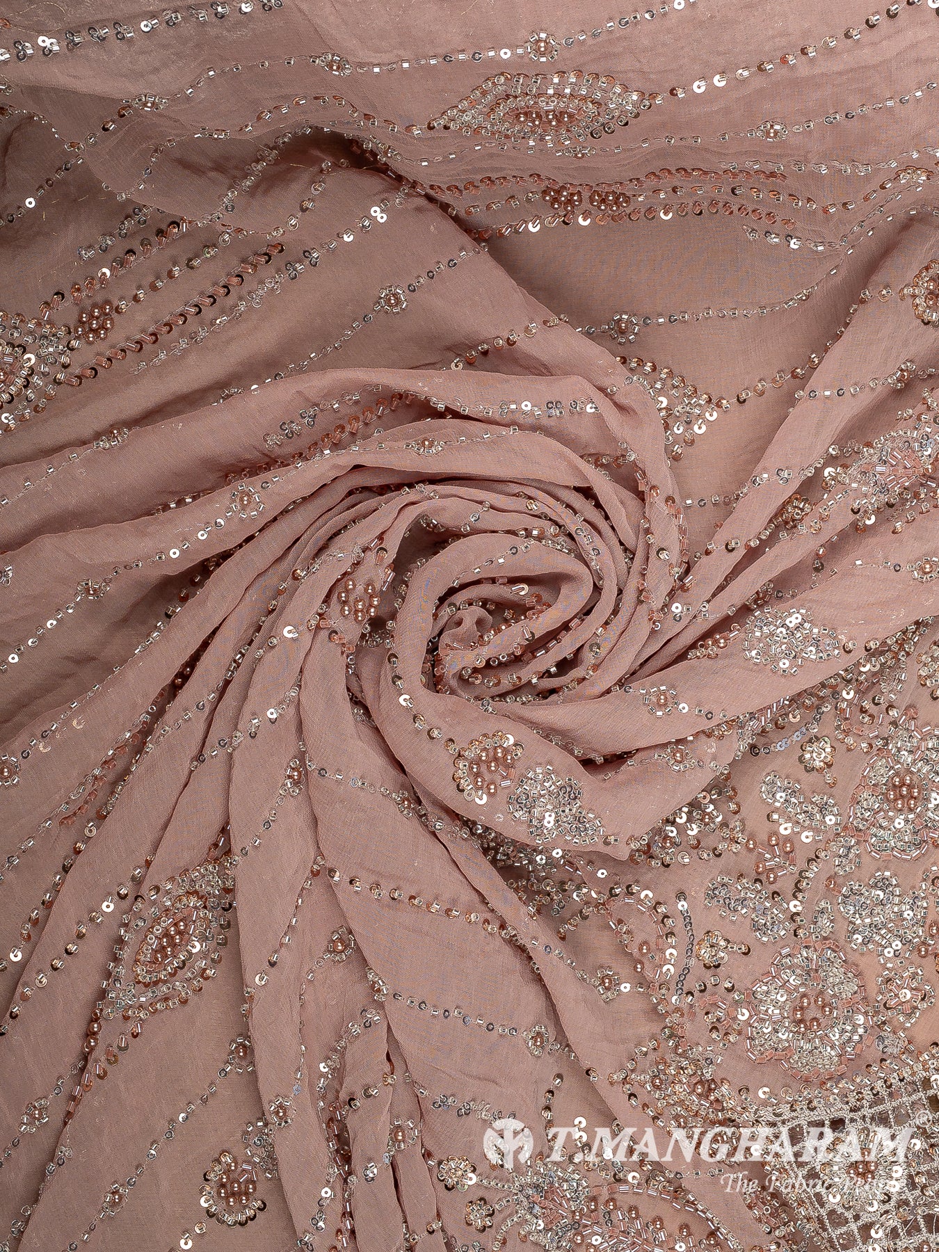 Peach Fancy Net Fabric - EC14197