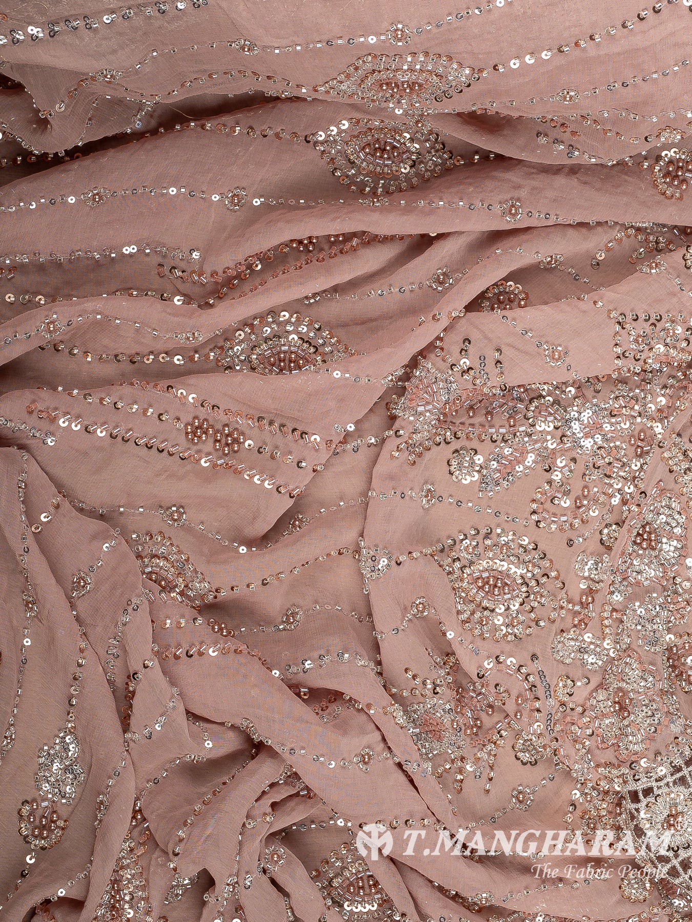 Peach Fancy Net Fabric - EC14197