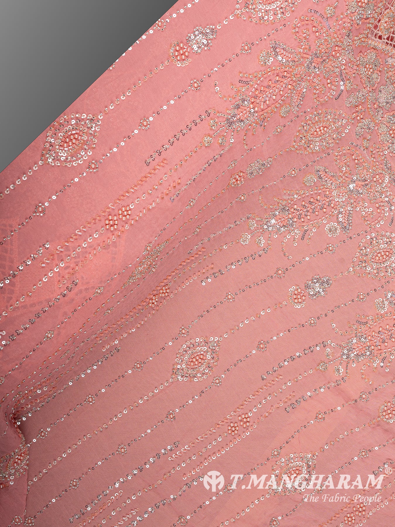 Peach Fancy Net Fabric - EC14195