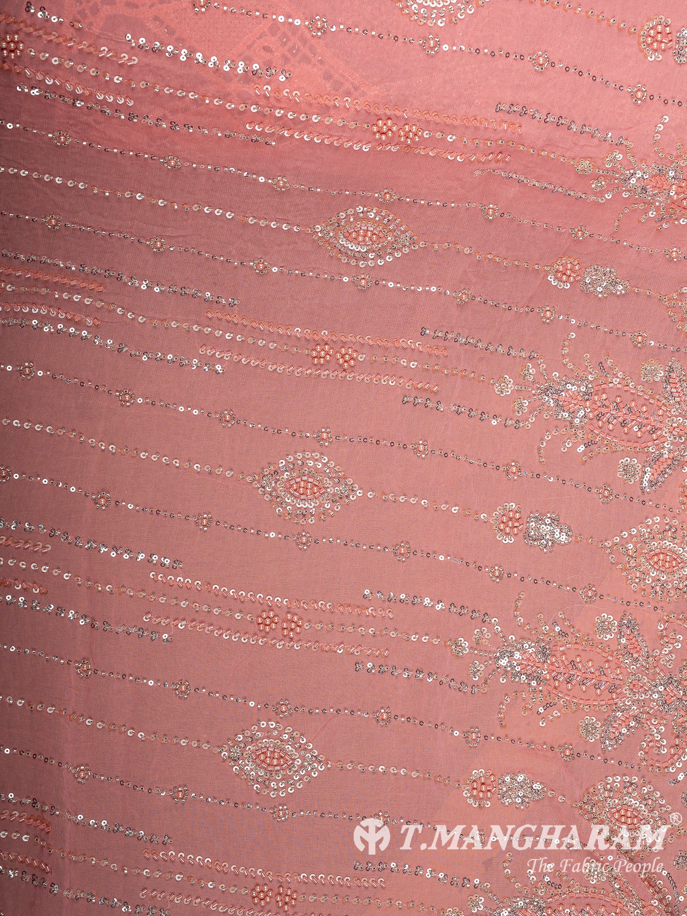 Peach Fancy Net Fabric - EC14195