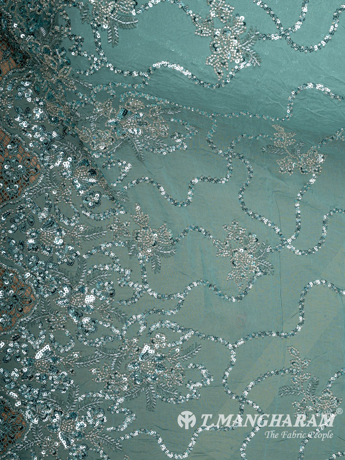 Green Fancy Net Fabric - EC14212