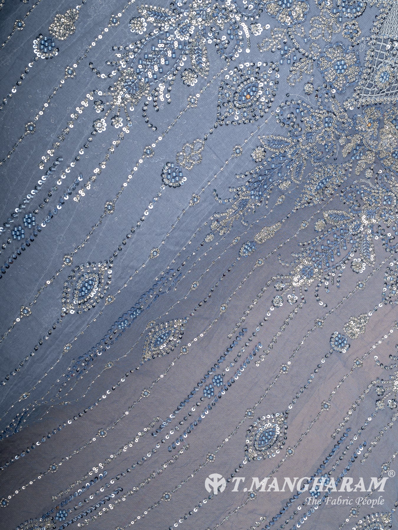 Blue Fancy Net Fabric - EC14198