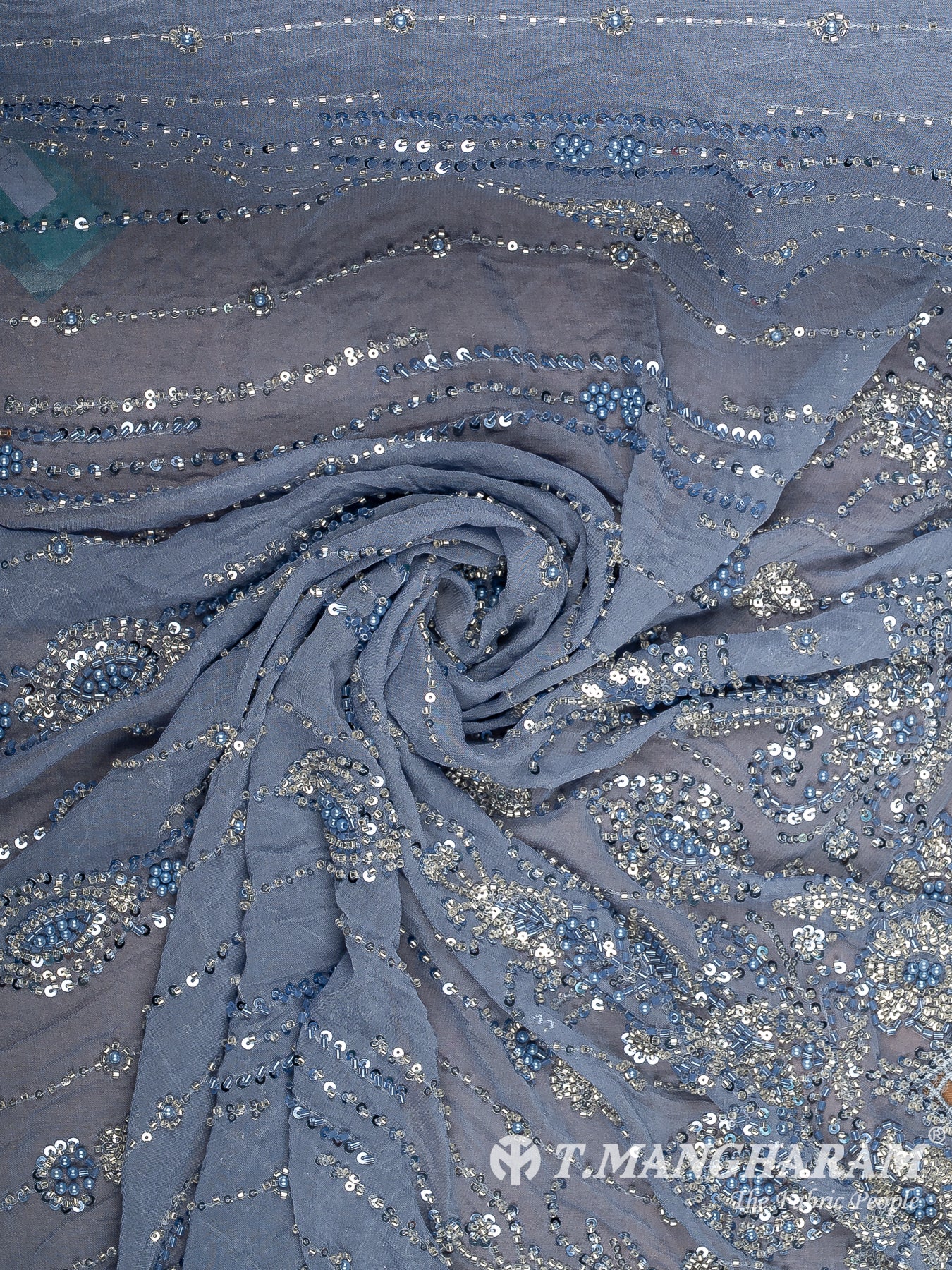 Blue Fancy Net Fabric - EC14198