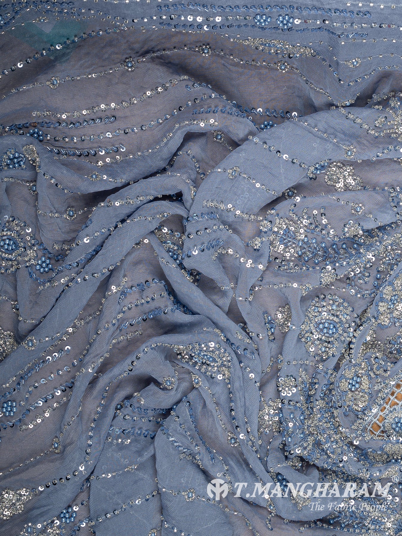 Blue Fancy Net Fabric - EC14198