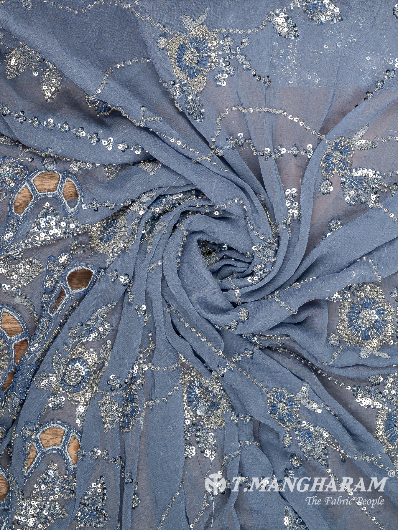 Blue Fancy Net Fabric - EC14209