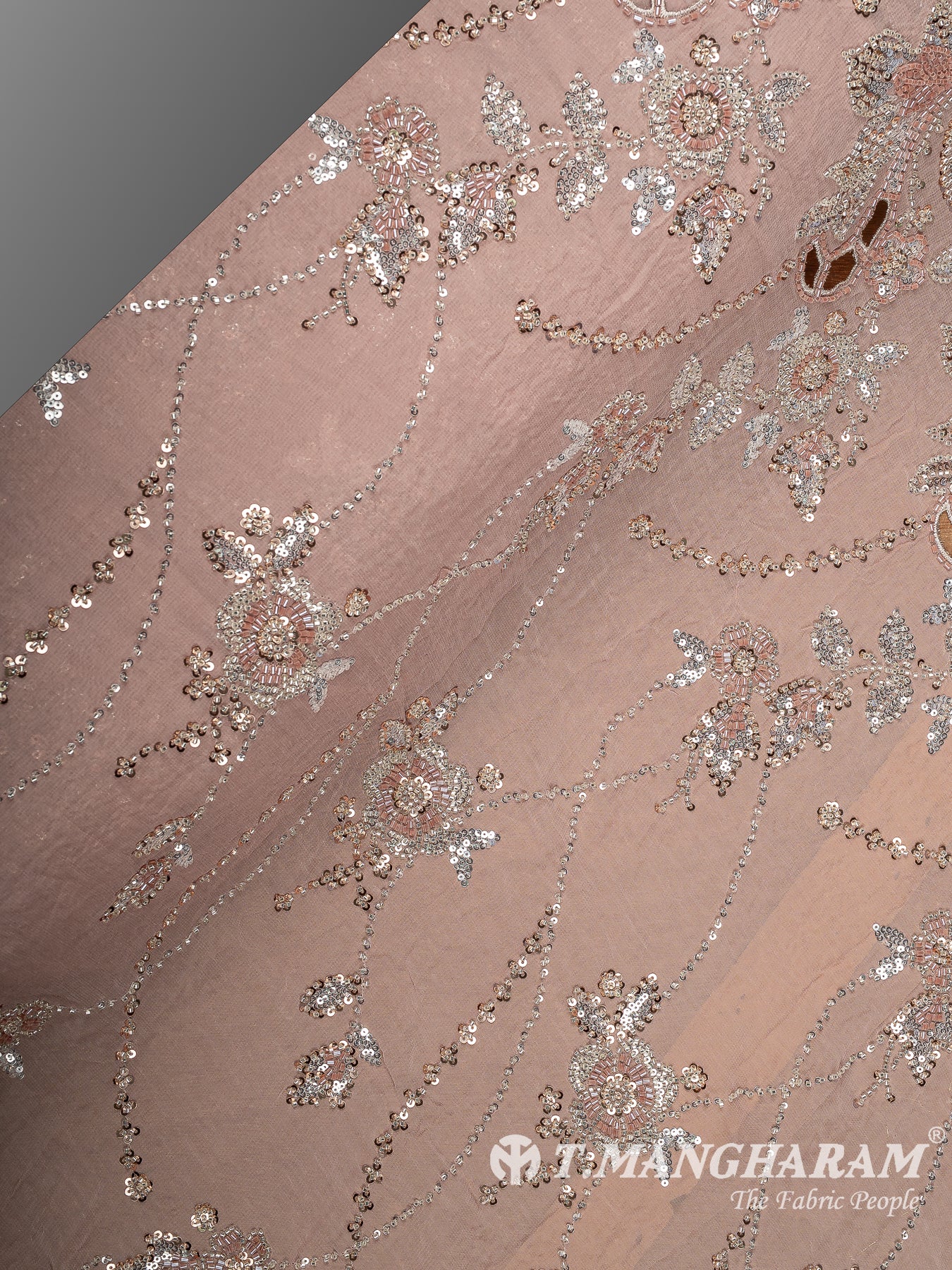 Peach Fancy Net Fabric - EC14210