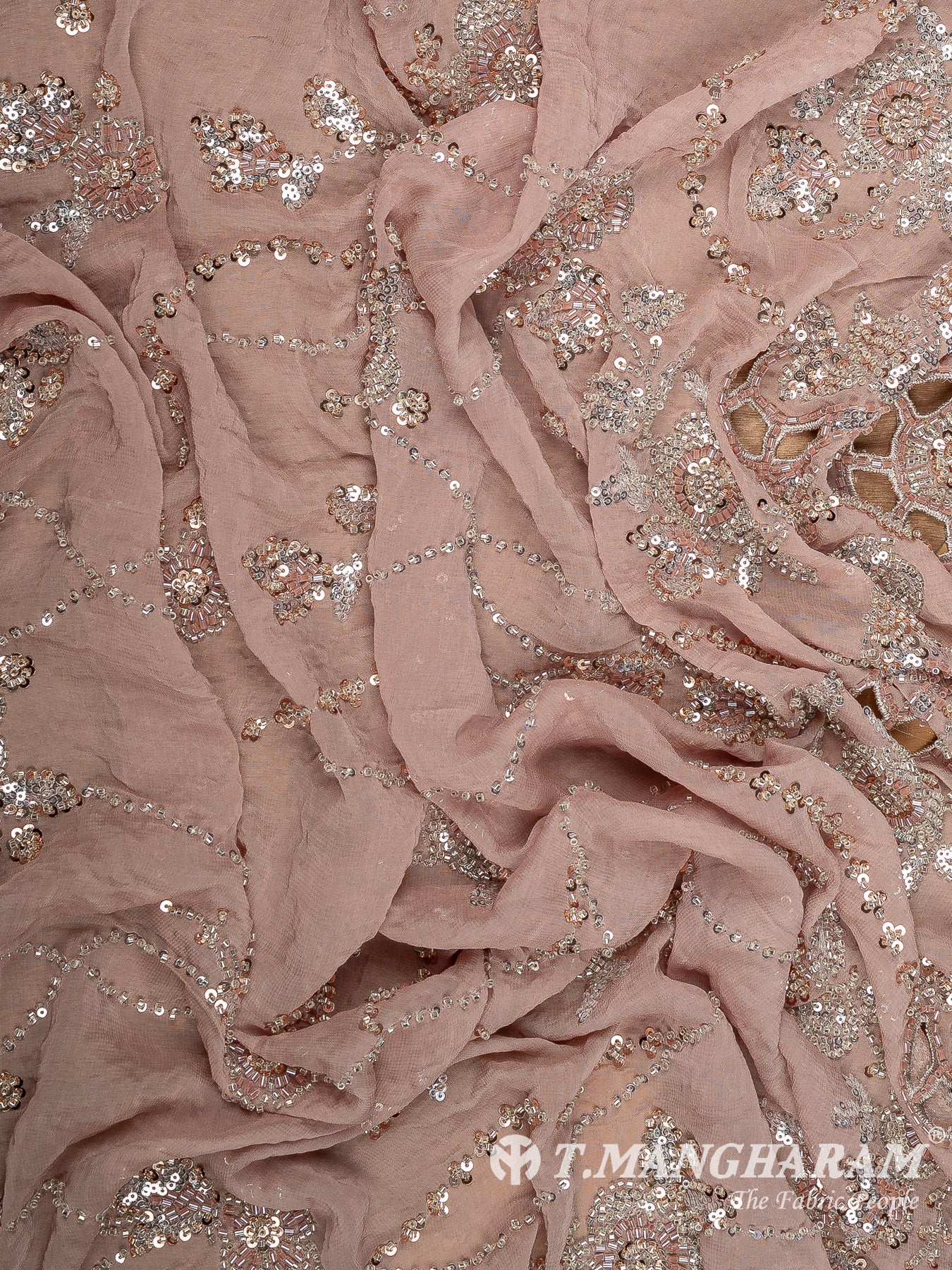 Peach Fancy Net Fabric - EC14210