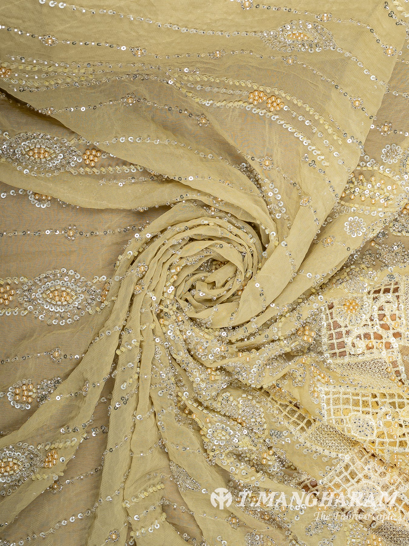Yellow Fancy Net Fabric - EC14196