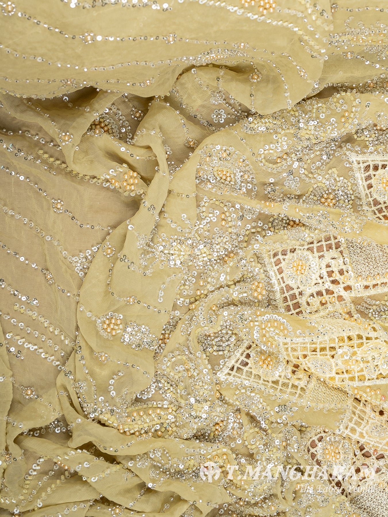 Yellow Fancy Net Fabric - EC14196
