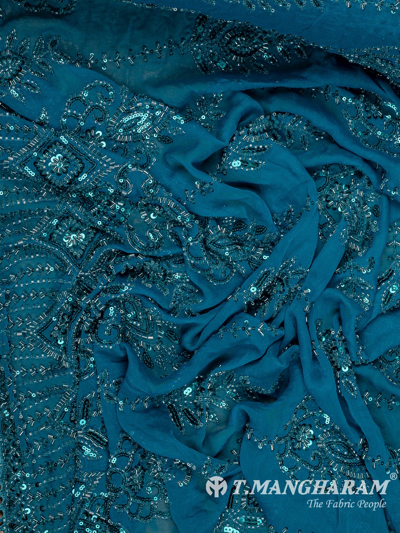 Blue Fancy Net Fabric - EC14205