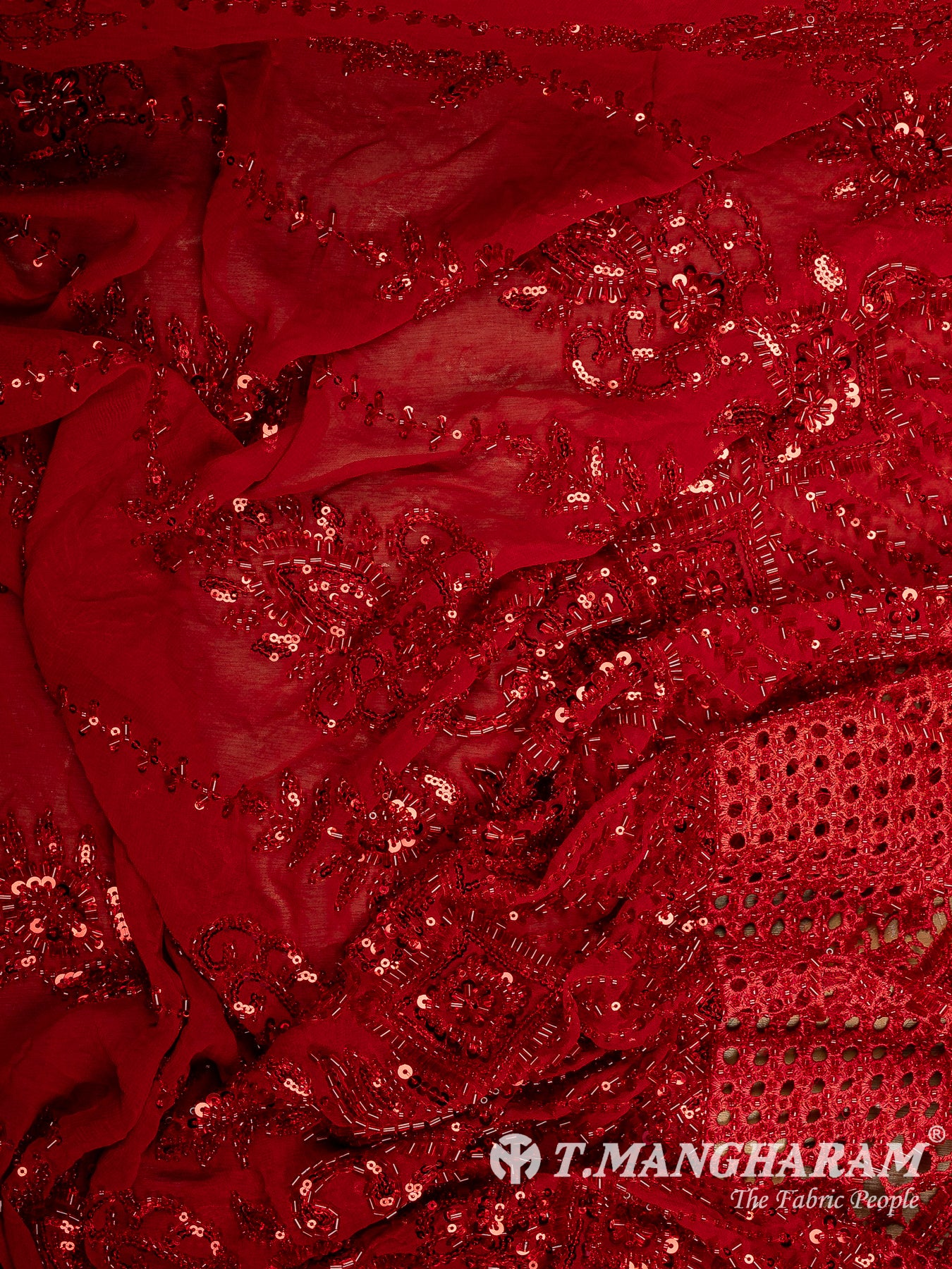 Maroon Fancy Net Fabric - EC14202