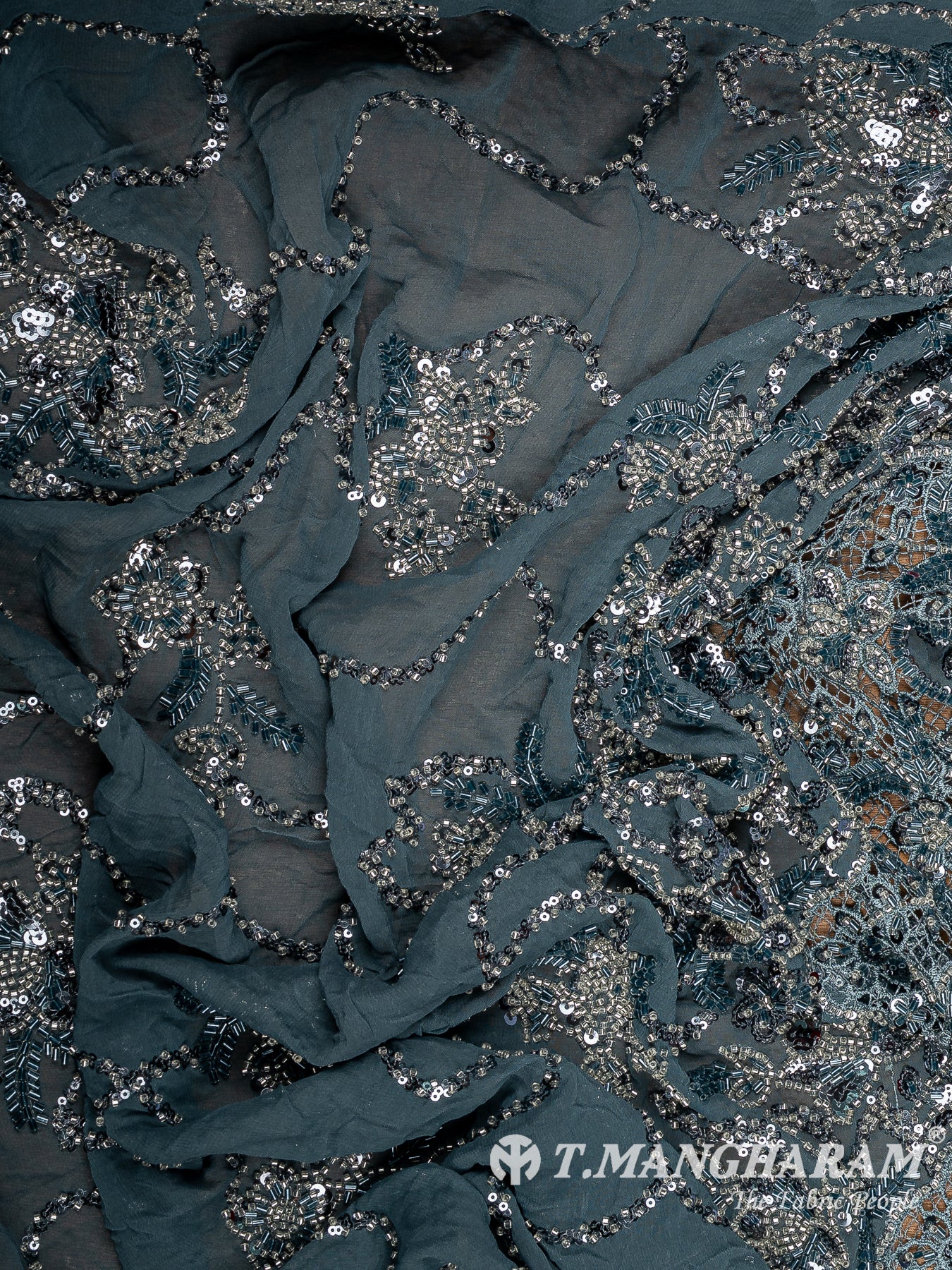 Blue Fancy Net Fabric - EC14213