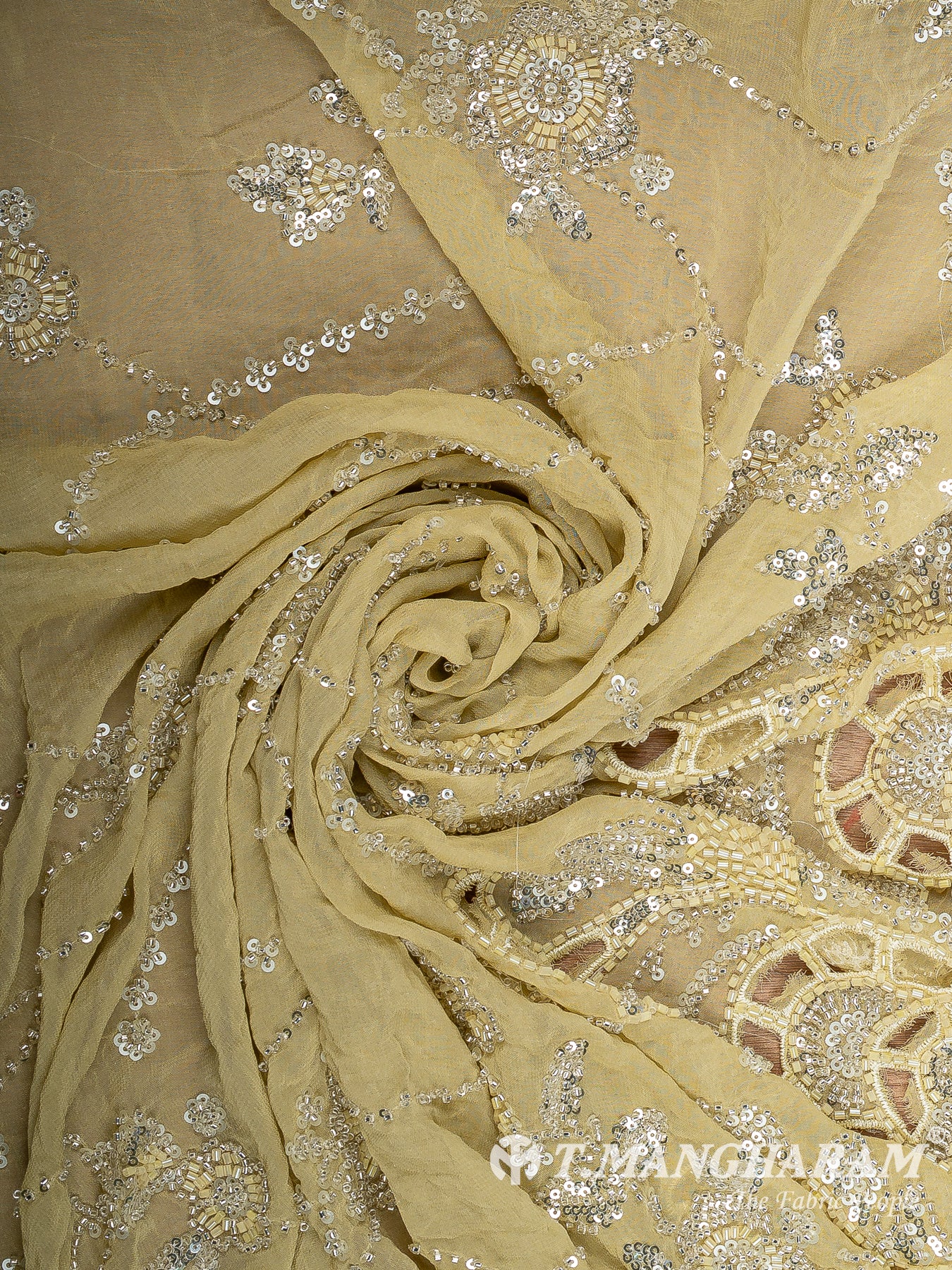 Yellow Fancy Net Fabric - EC14206