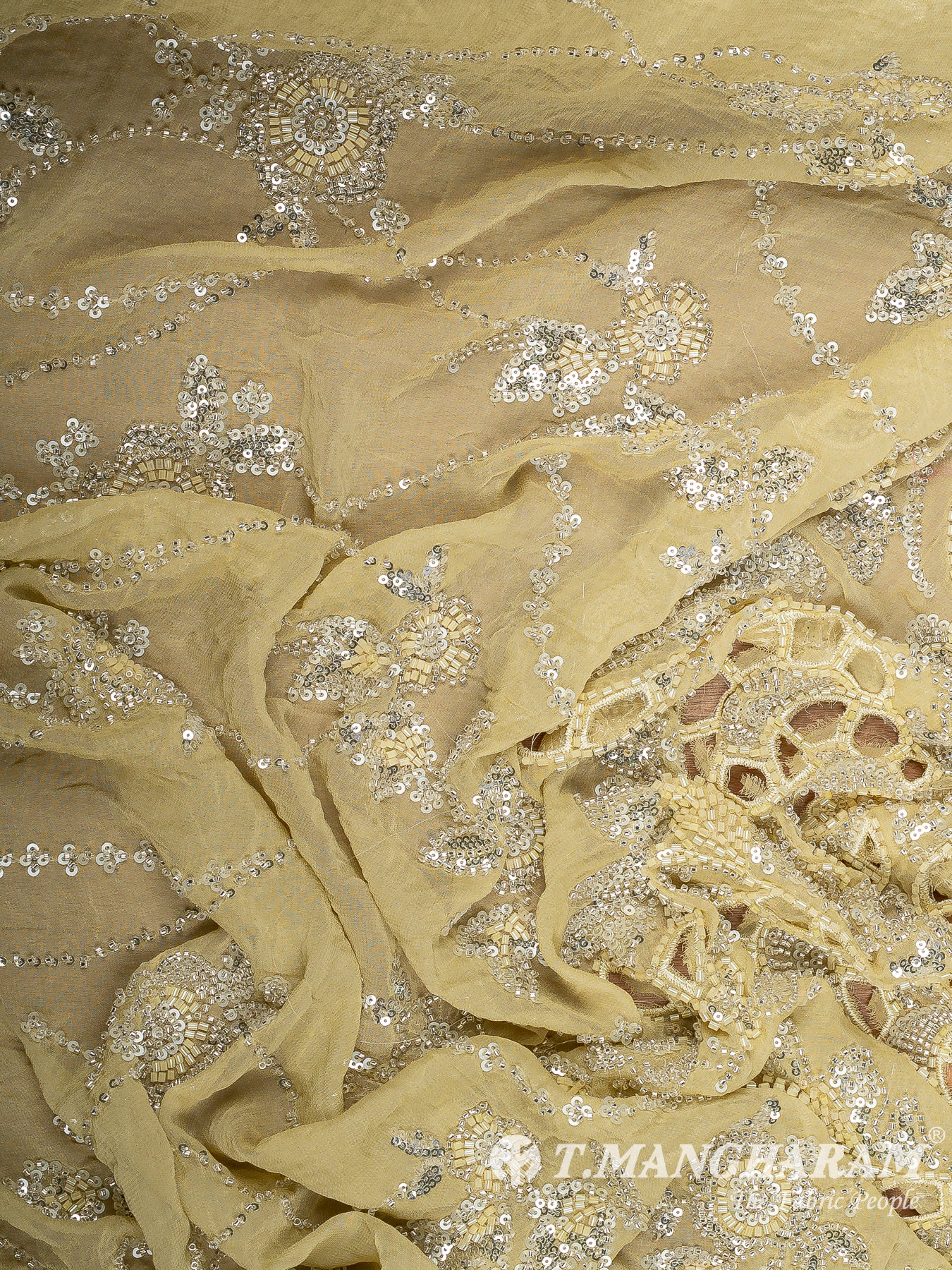 Yellow Fancy Net Fabric - EC14206